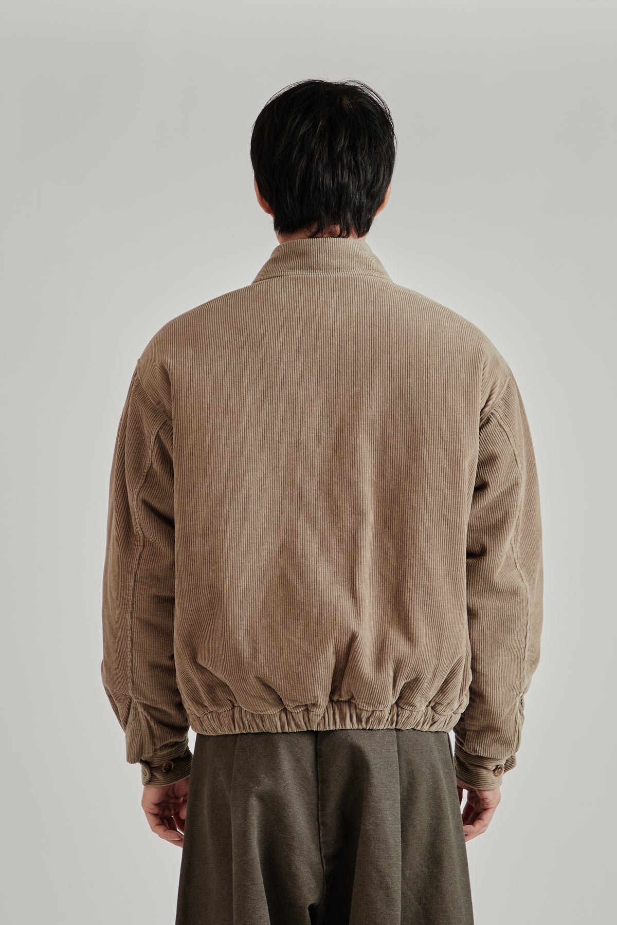 Merely Washed Corduroy Zip-Up Jacket - Ash Grey