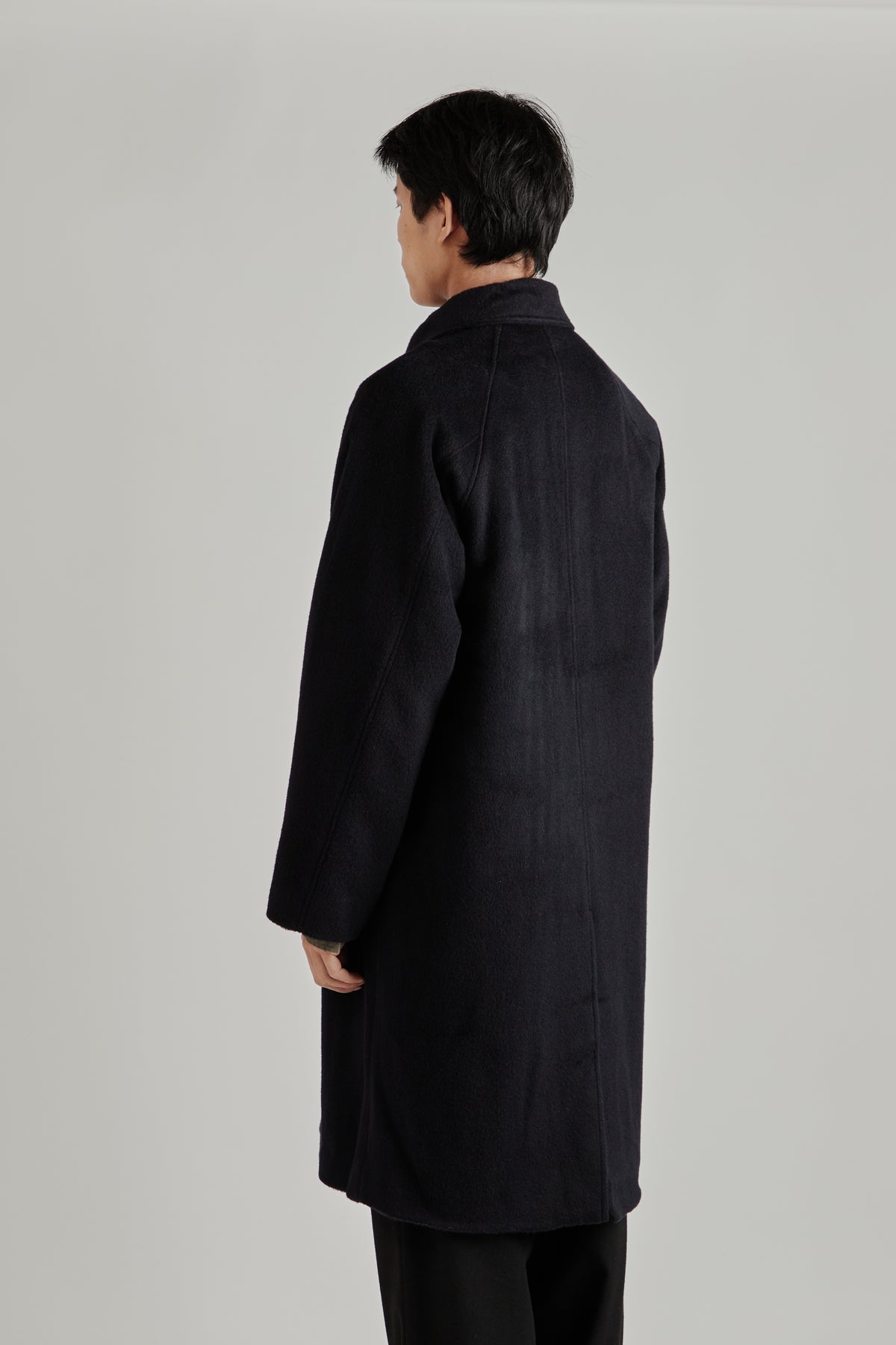 Merely Wool Flannel Raglan Coat - Liberty Navy