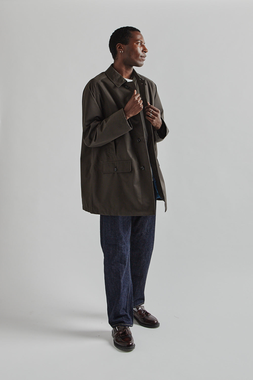 Namamica 2L Gore Tex Short Soutien Collar Coat Charcoal 014
