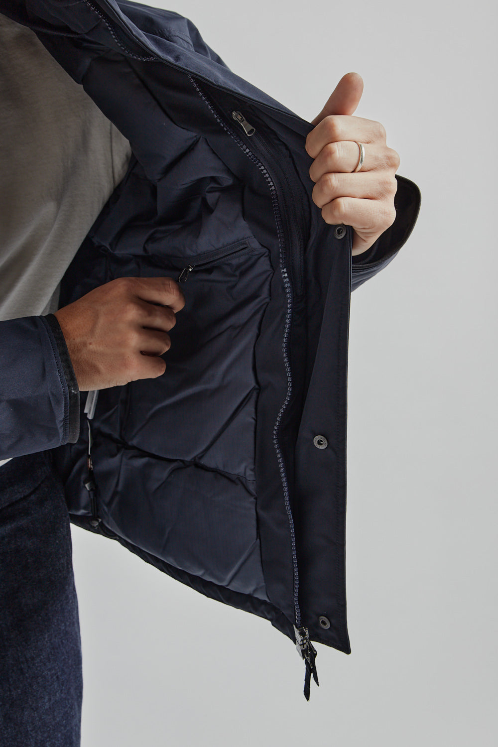 Namamica Gore Tex Short Down Jacket Navy 012