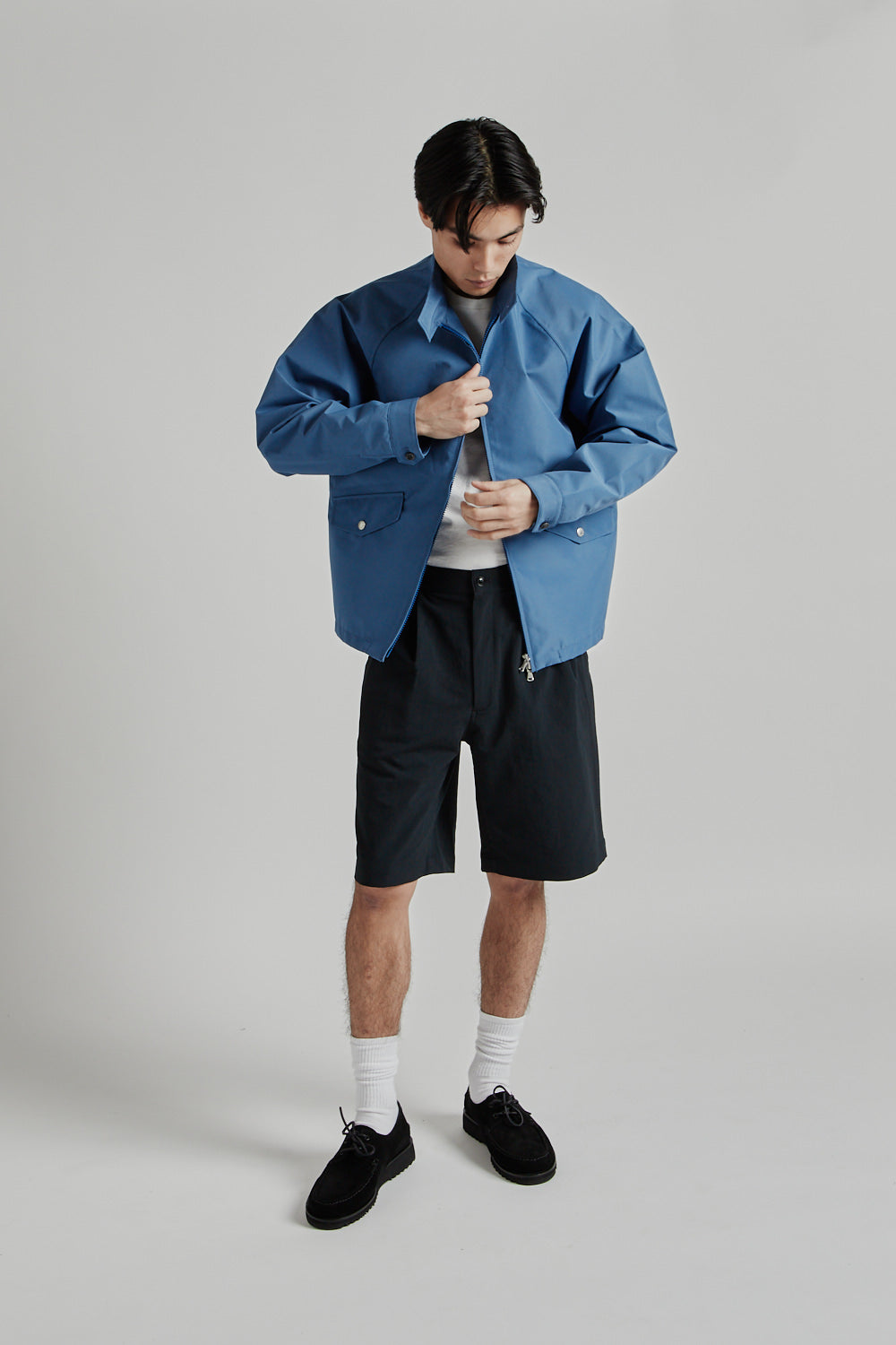 Nanamica 2L Gore-Tex Crew Jacket - Sax | Wallace Mercantile Shop