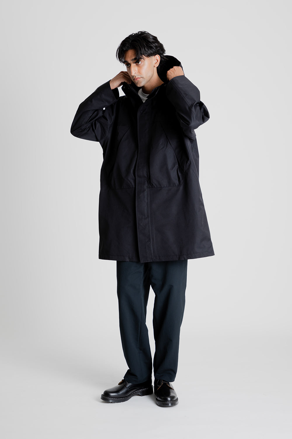 Nanamica 2L Gore-Tex Hooded Coat in Black | Wallace Mercantile Shop