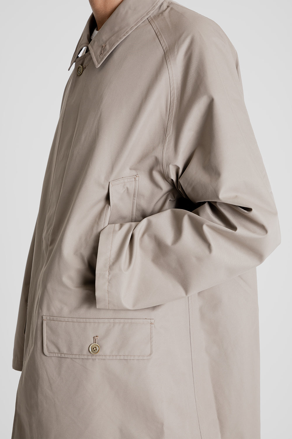 Nanamica 2L GORE-TEX Short Soutien Collar Coat in Beige | Wallace Merc