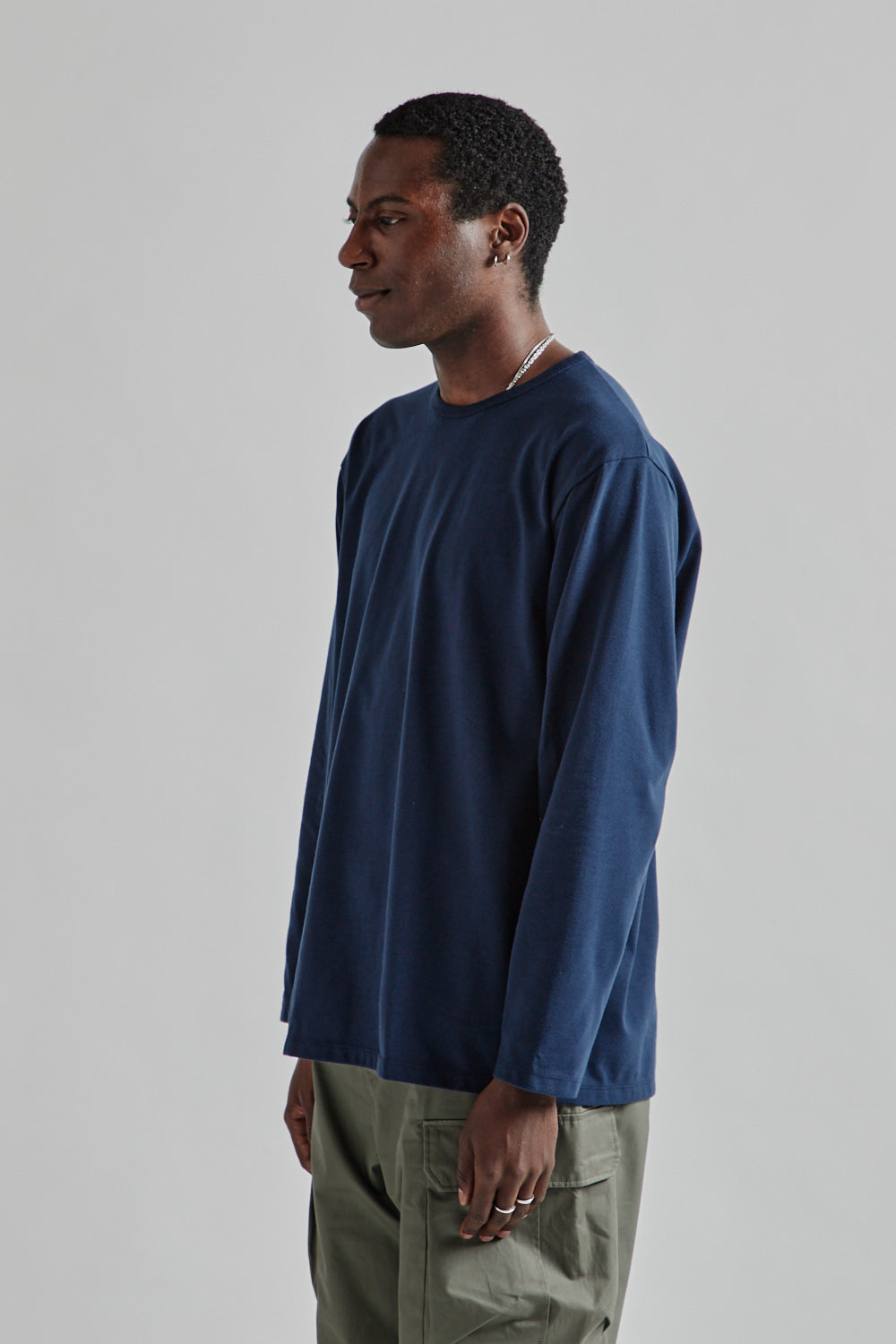 Nanamica COOLMAX Jersey L/S Tee - Navy | Wallace Mercantile Shop