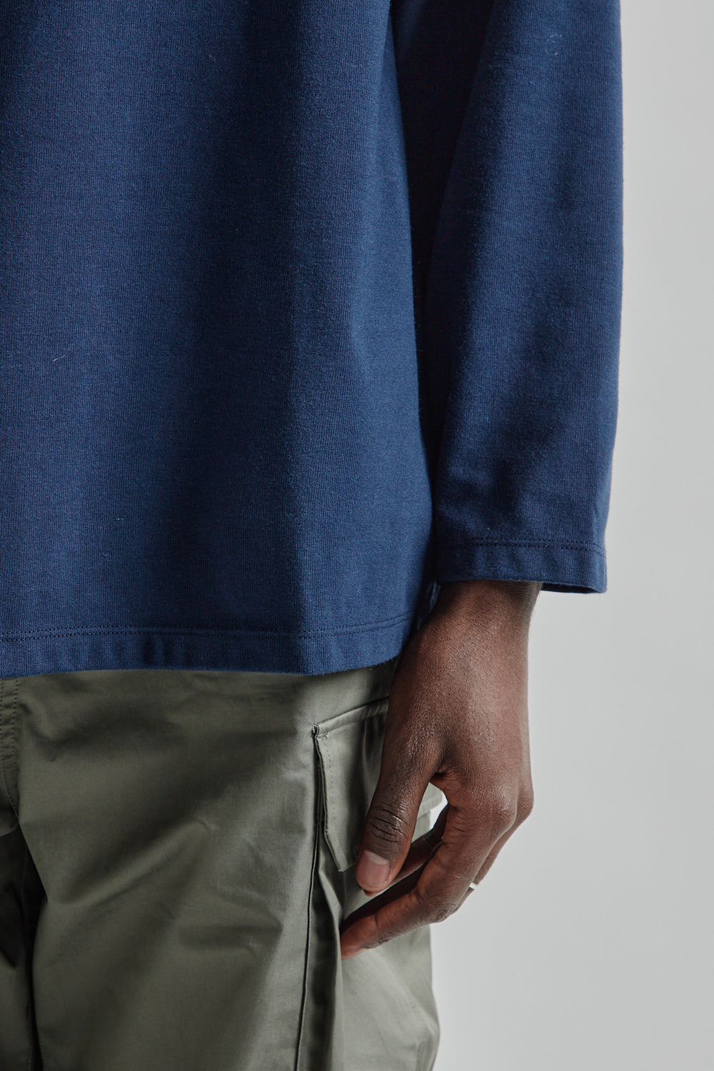 Nanamica COOLMAX Jersey L/S Tee - Navy | Wallace Mercantile Shop