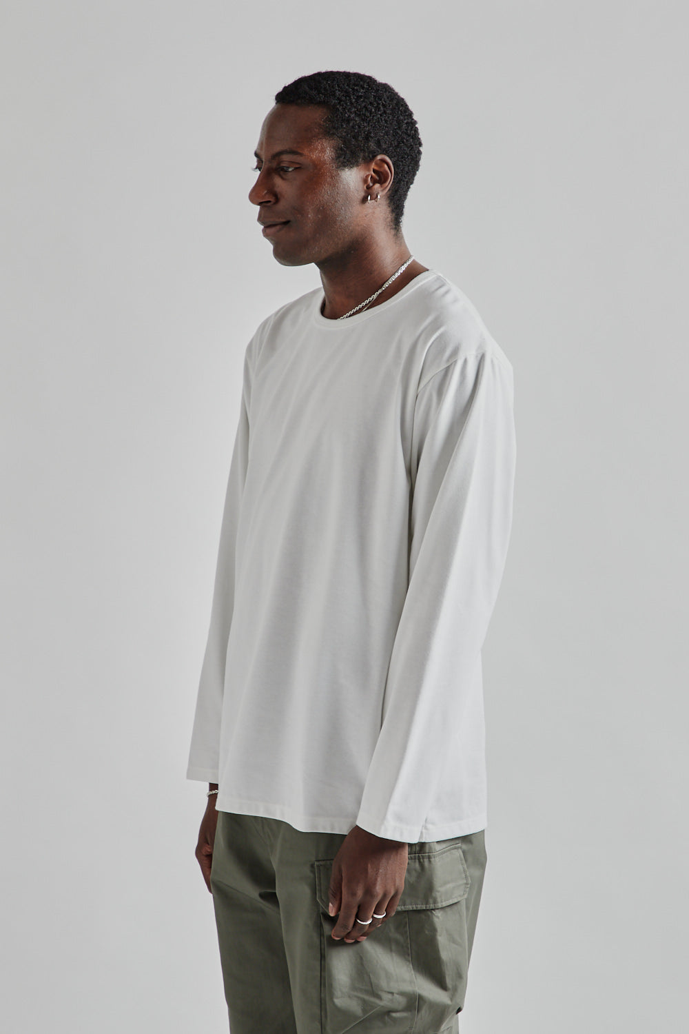 Nanamica COOLMAX Jersey LS Tee White 3