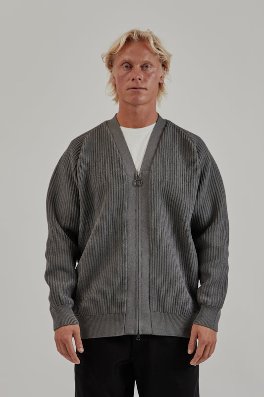 Nanamica FW25 5G Zip Cardigan Heather Gray 2