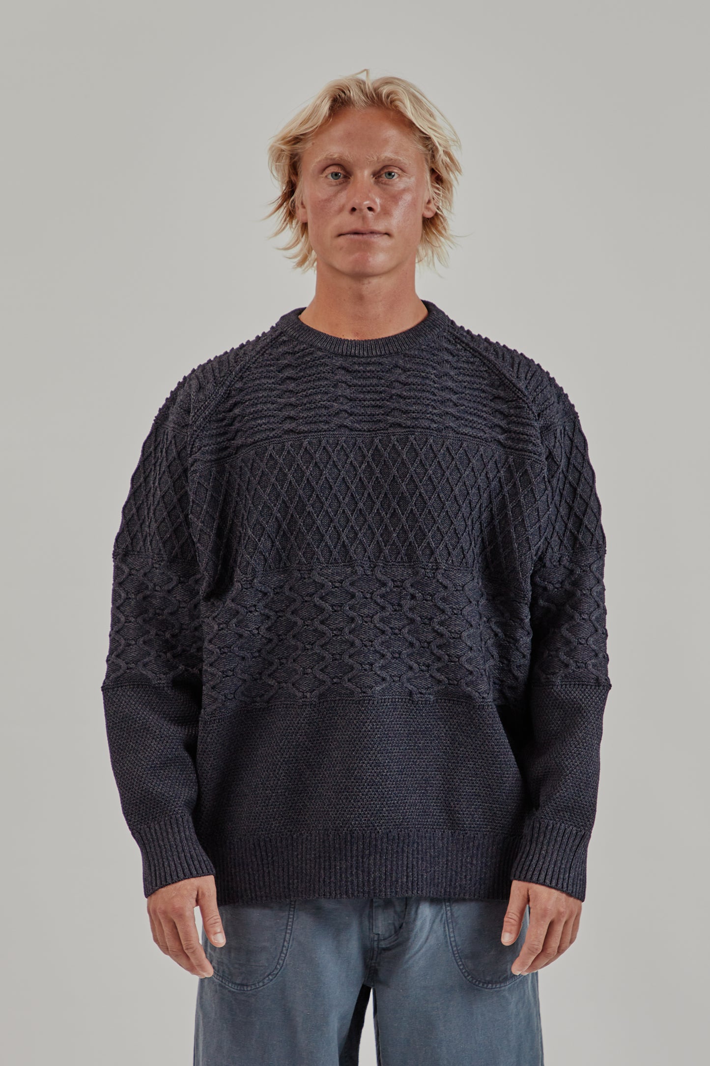 Nanamica FW25 Crew Neck Sweater Dark Navy 2