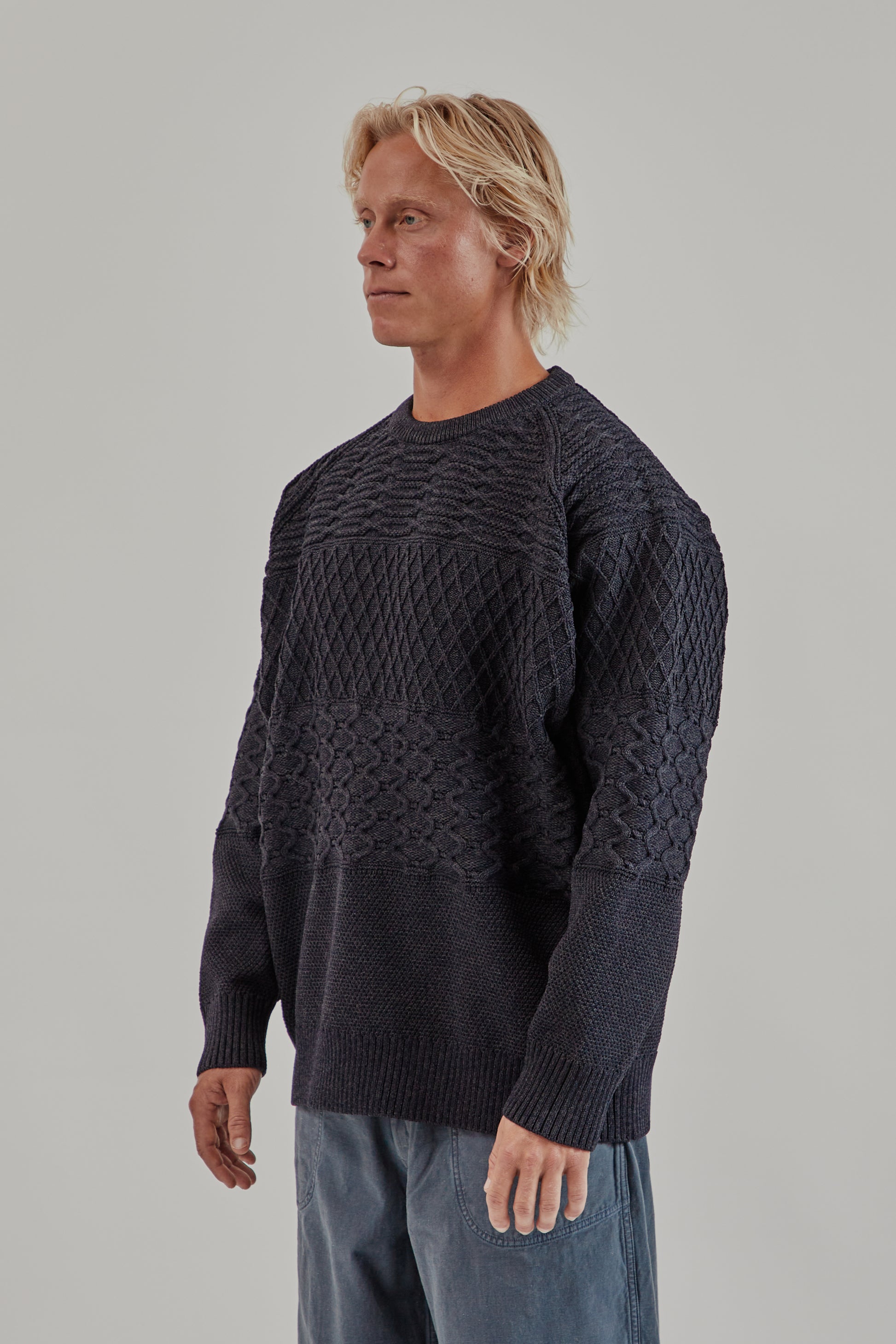 Nanamica FW25 Crew Neck Sweater Dark Navy 3