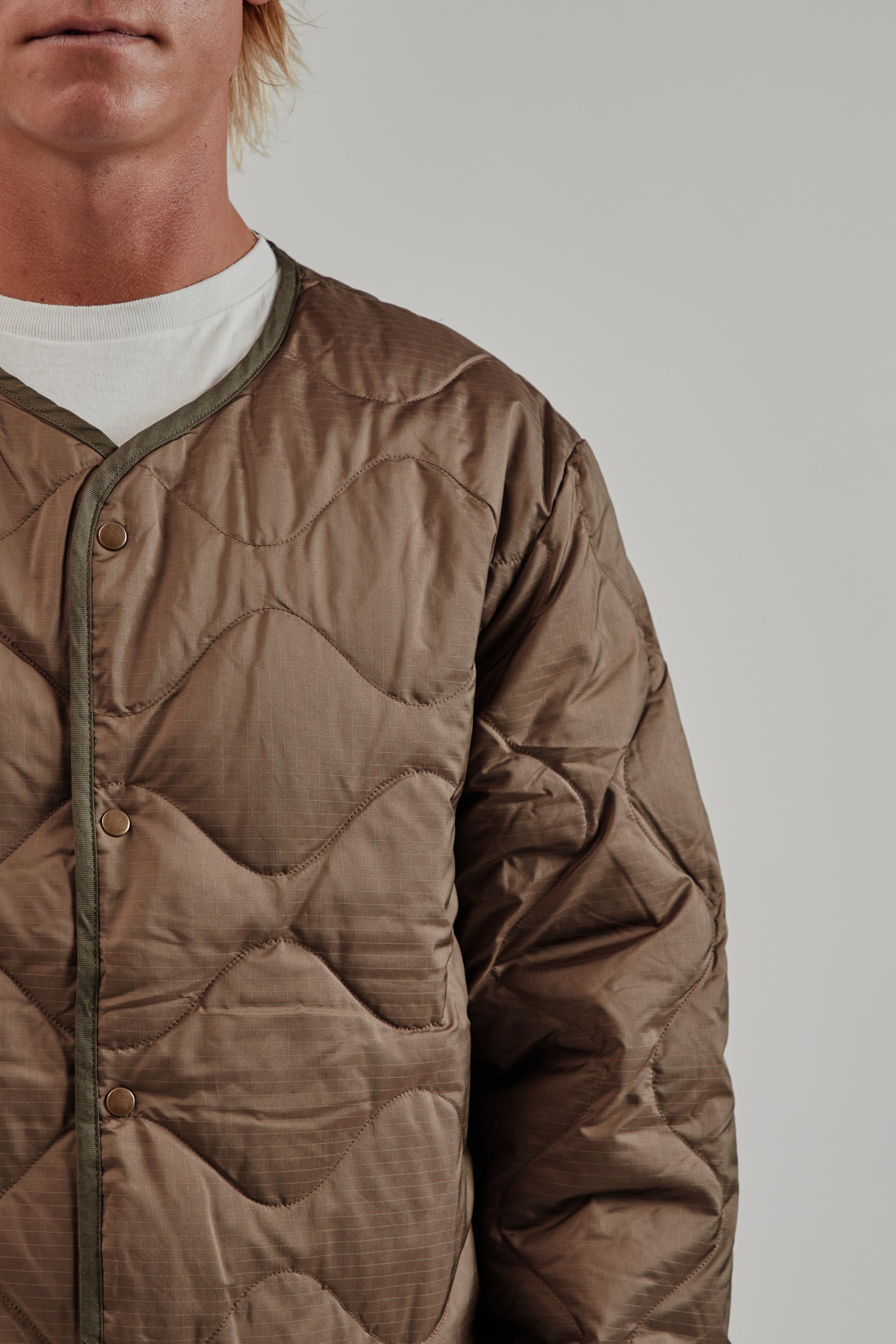Nanamica FW25 Reversible Down Cardigan Brown 17