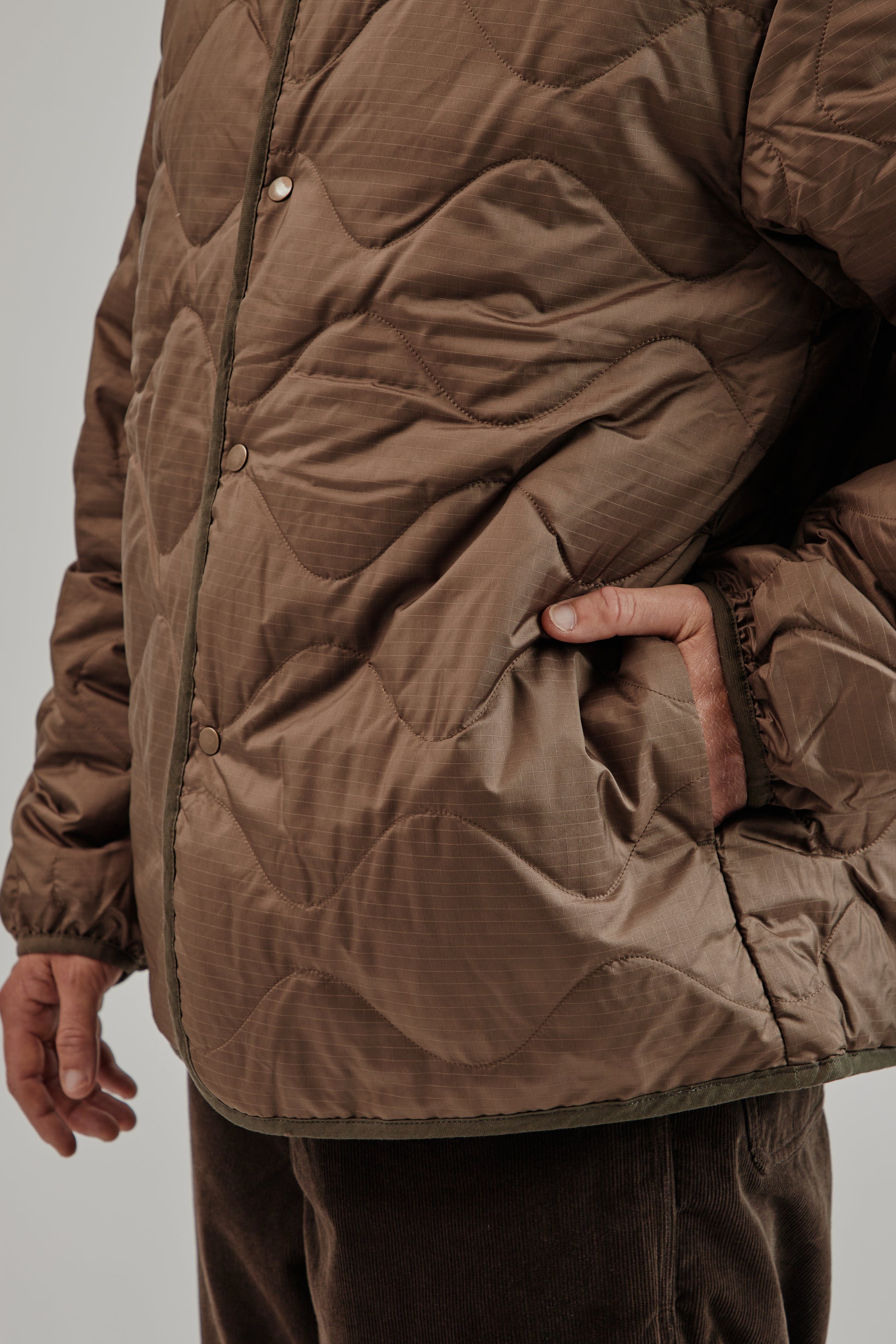 Nanamica FW25 Reversible Down Cardigan Brown 19