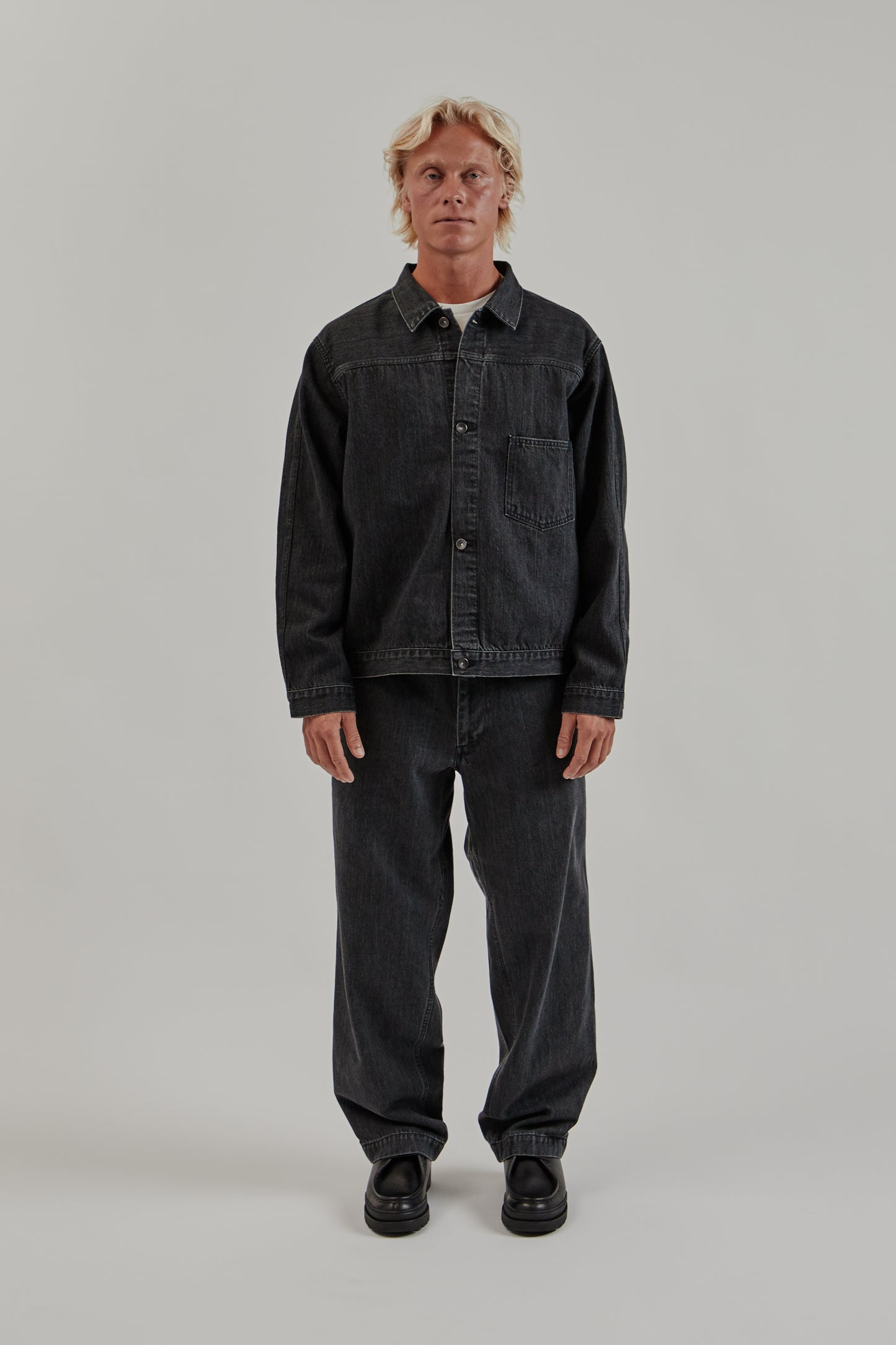 Nanamica FW25 Short Denim Jacket Gray 1