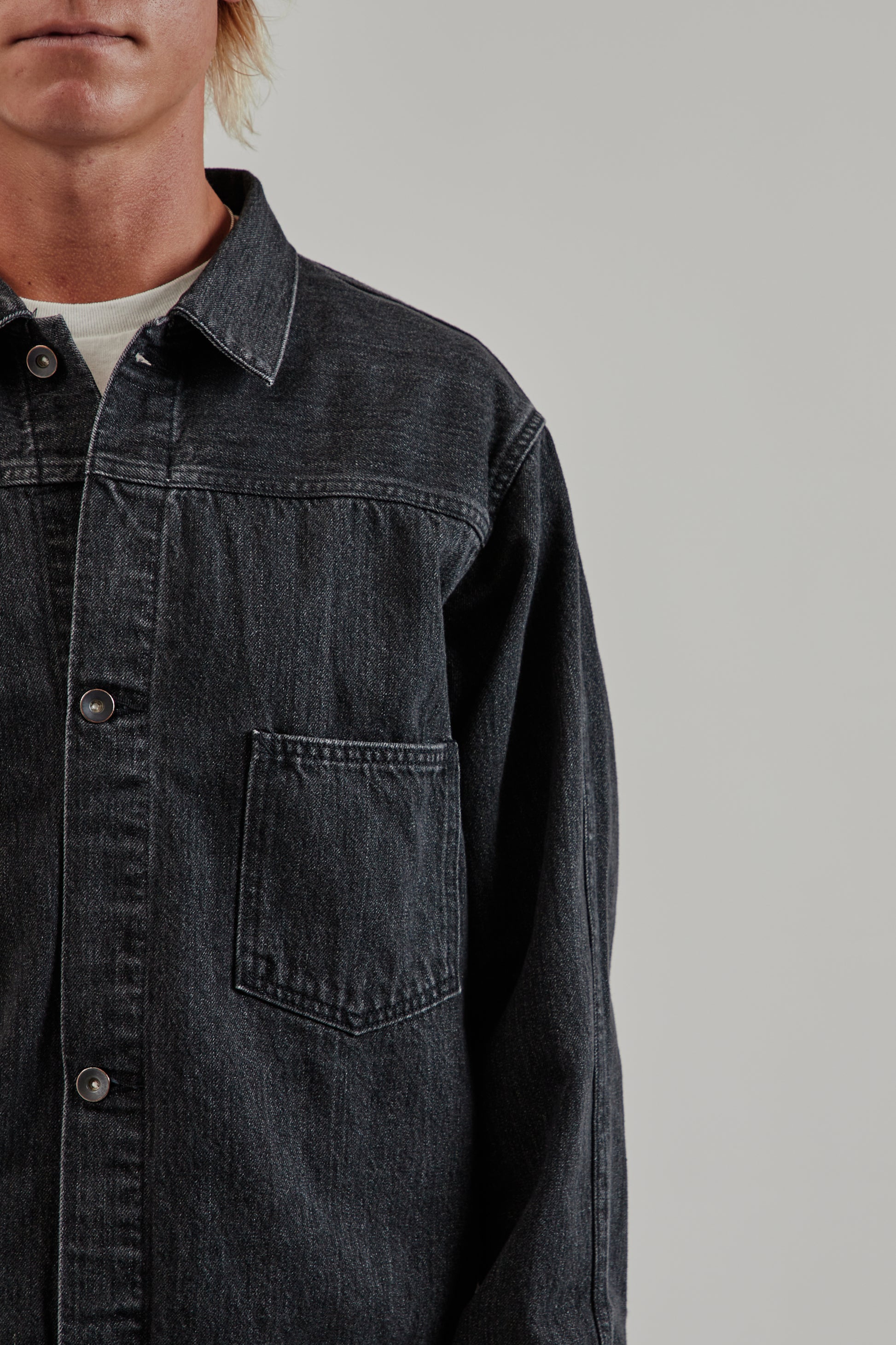Nanamica FW25 Short Denim Jacket Gray 7