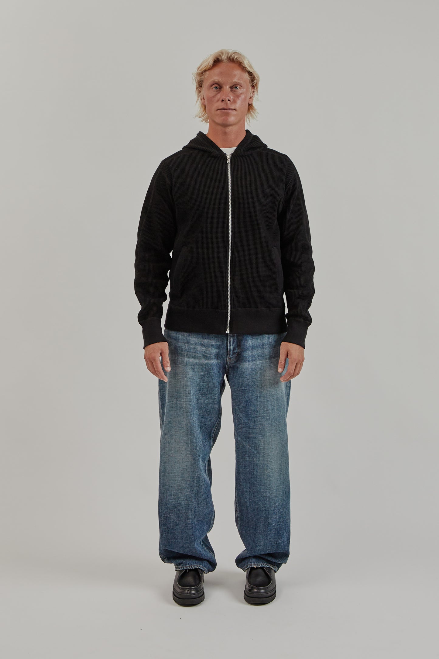 Nanamica FW25 Zip Up Thermal Hoodie Black 1