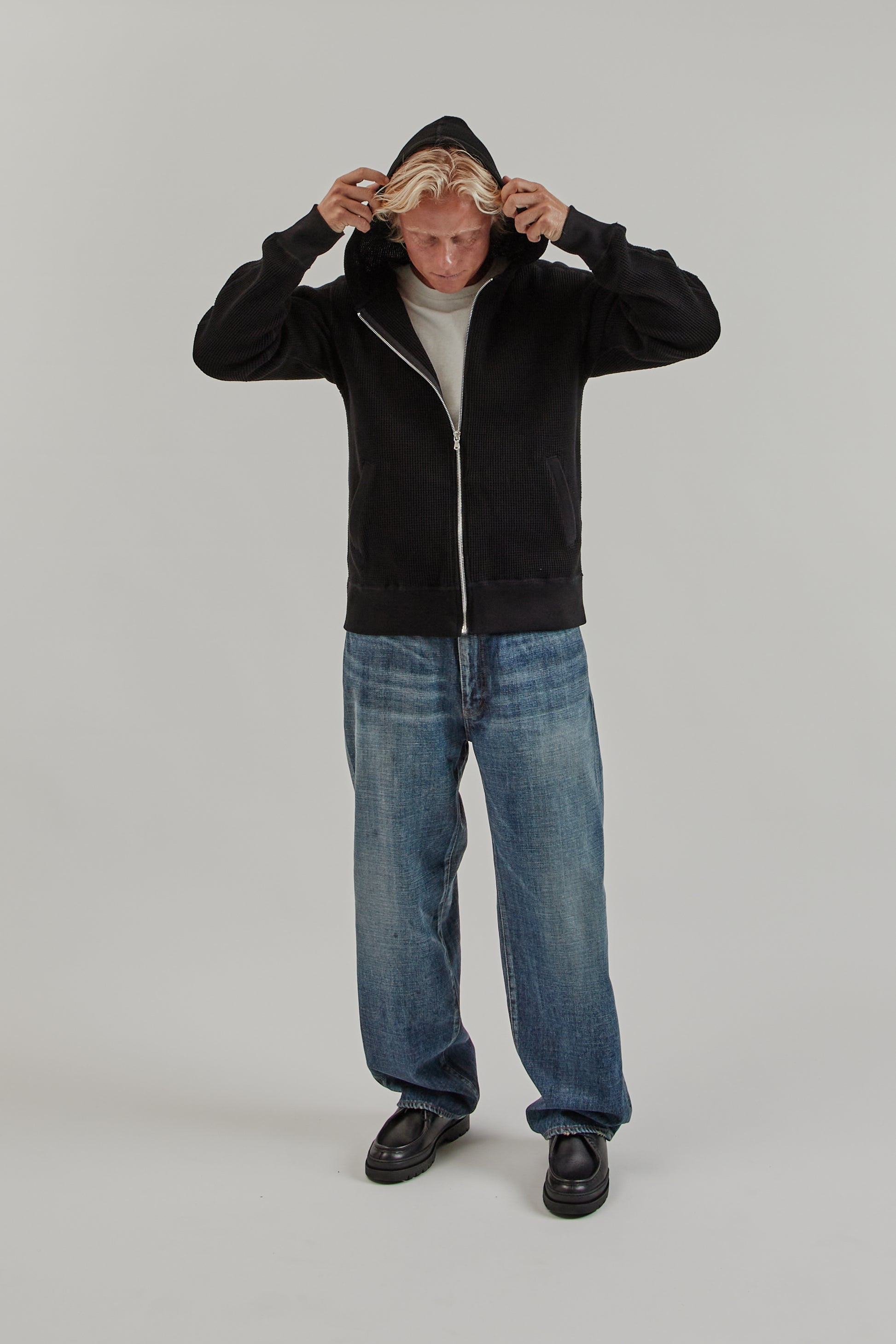 Nanamica FW25 Zip Up Thermal Hoodie Black 12