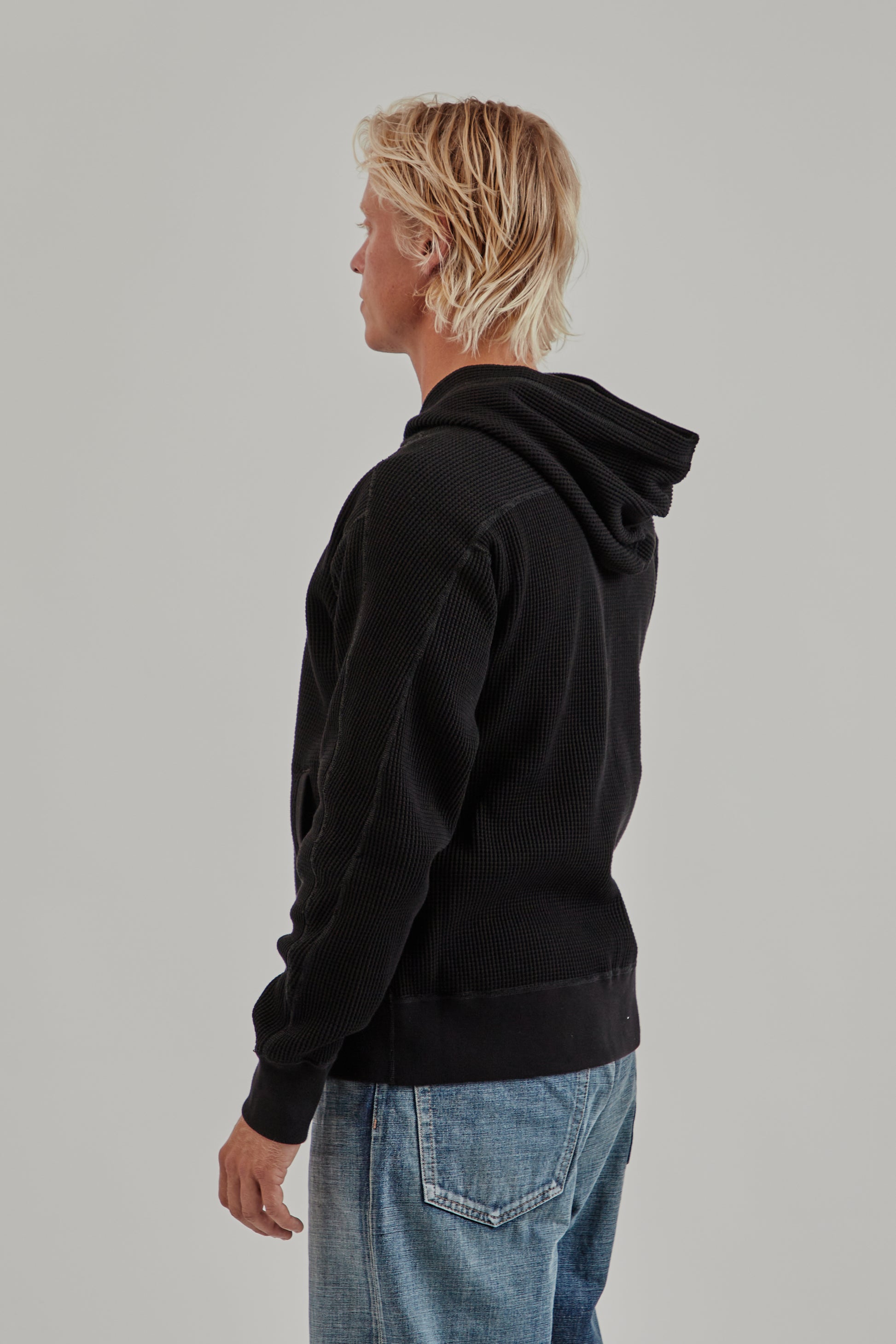Nanamica FW25 Zip Up Thermal Hoodie Black 4