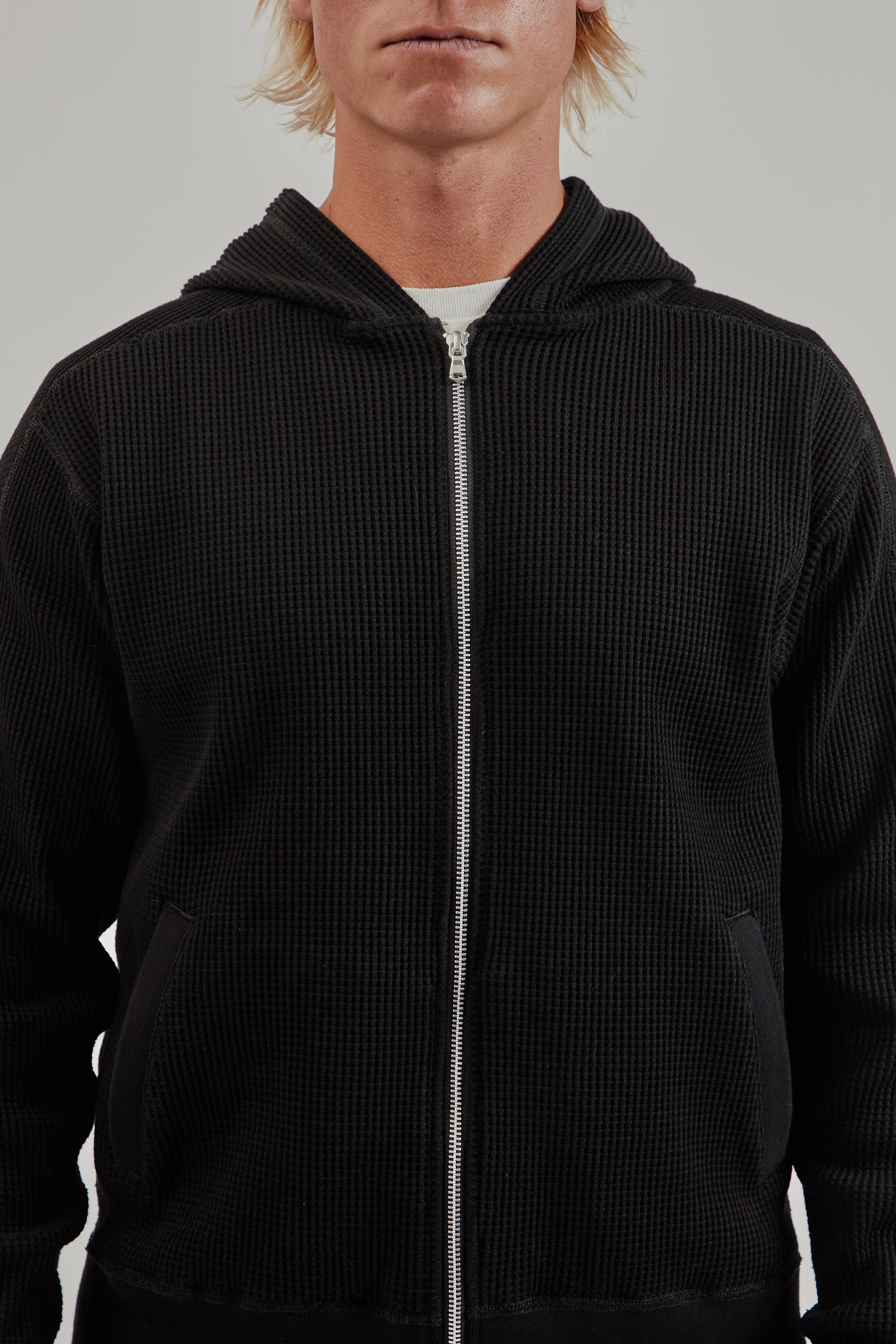 Nanamica FW25 Zip Up Thermal Hoodie Black 6