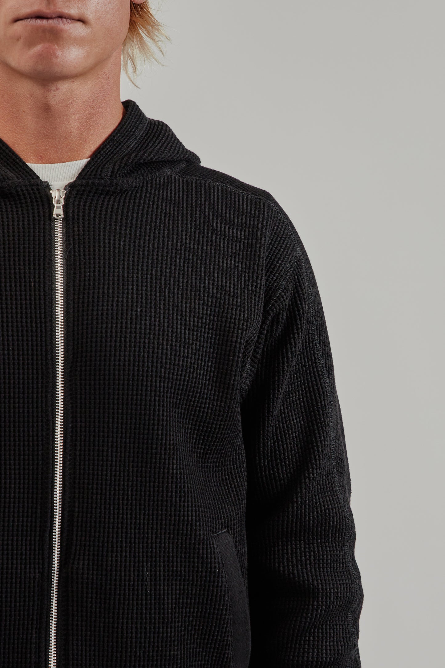 Nanamica FW25 Zip Up Thermal Hoodie Black 7