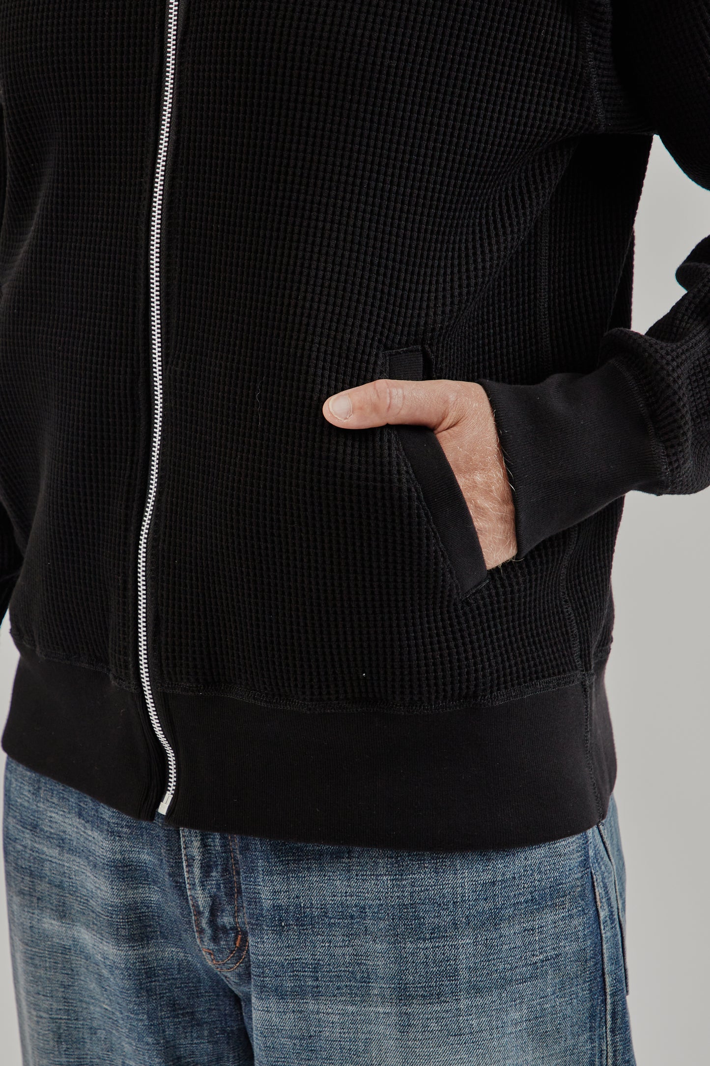 Nanamica FW25 Zip Up Thermal Hoodie Black 9