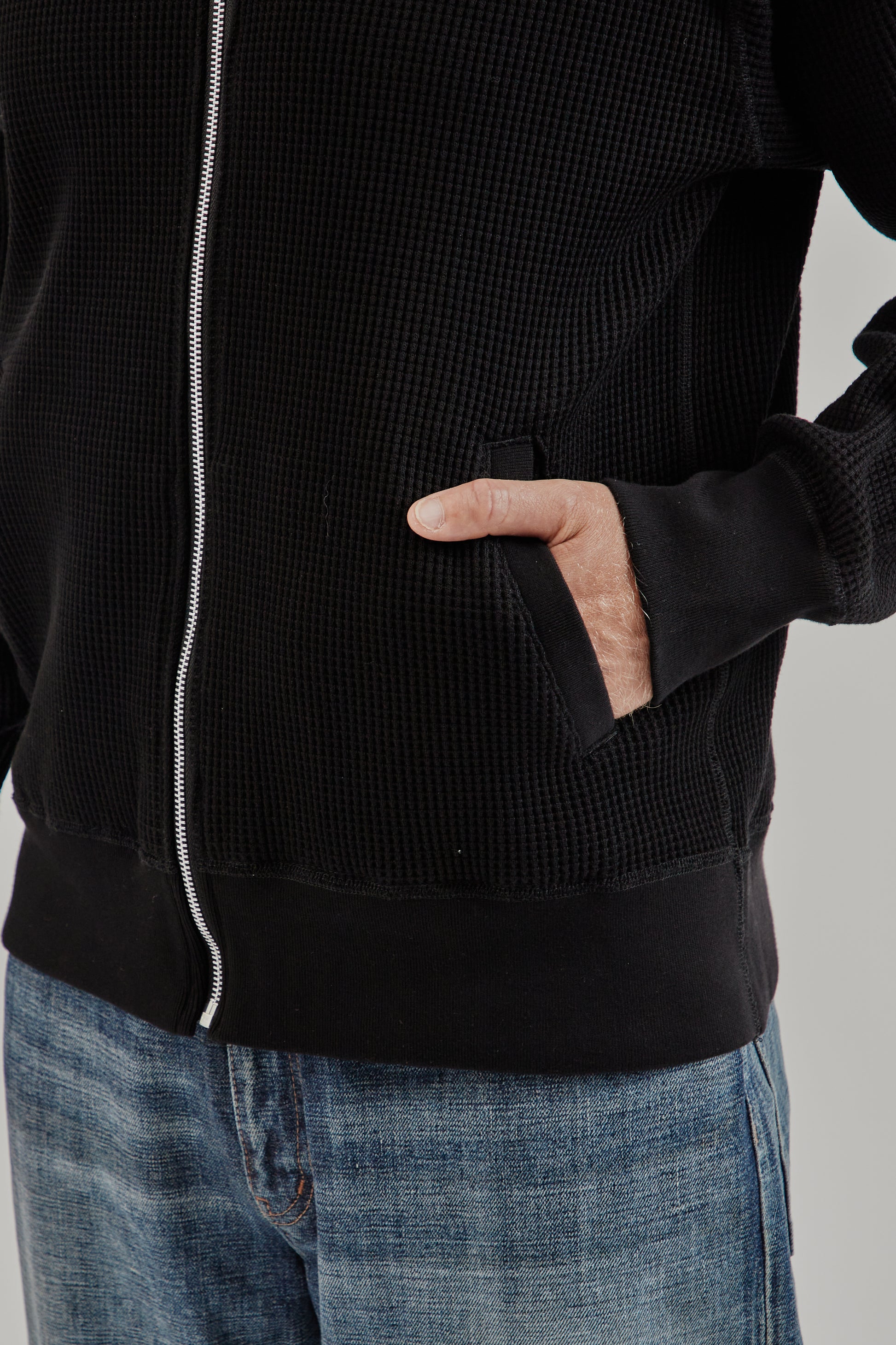 Nanamica FW25 Zip Up Thermal Hoodie Black 9