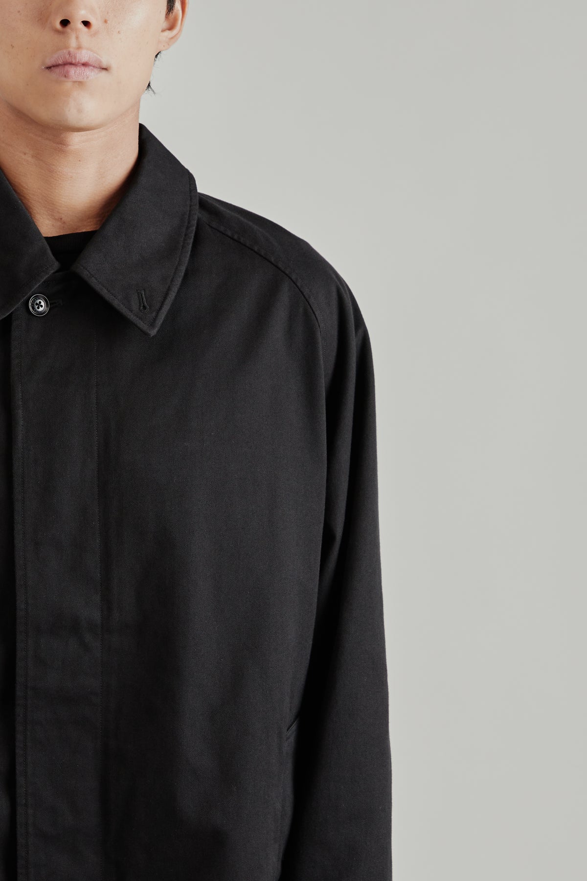 Cotton Cordura Windstopper Balmacaan - Black