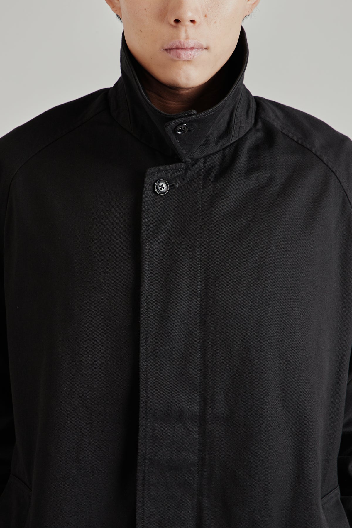 Cotton Cordura Windstopper Balmacaan - Black