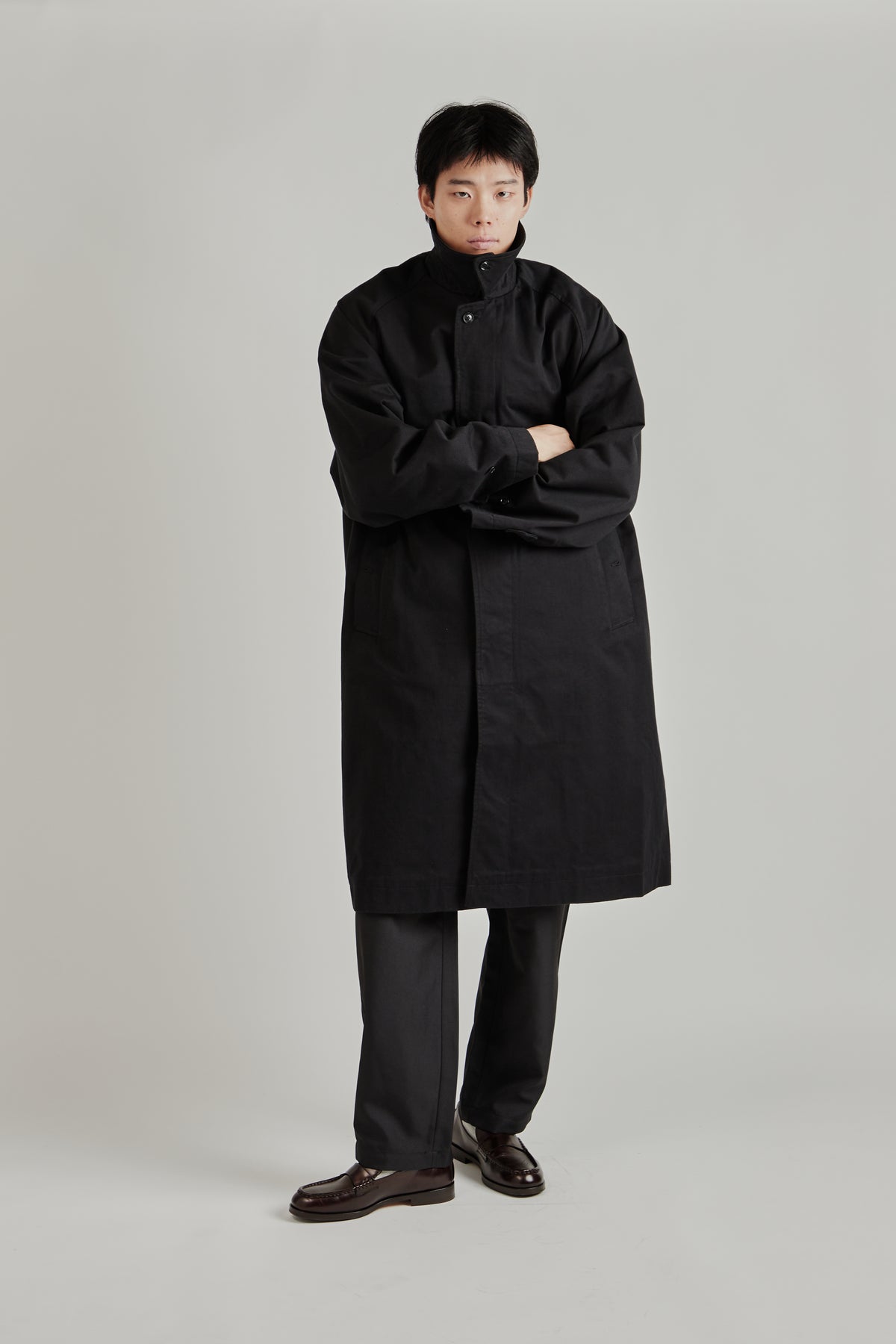Cotton Cordura Windstopper Balmacaan - Black
