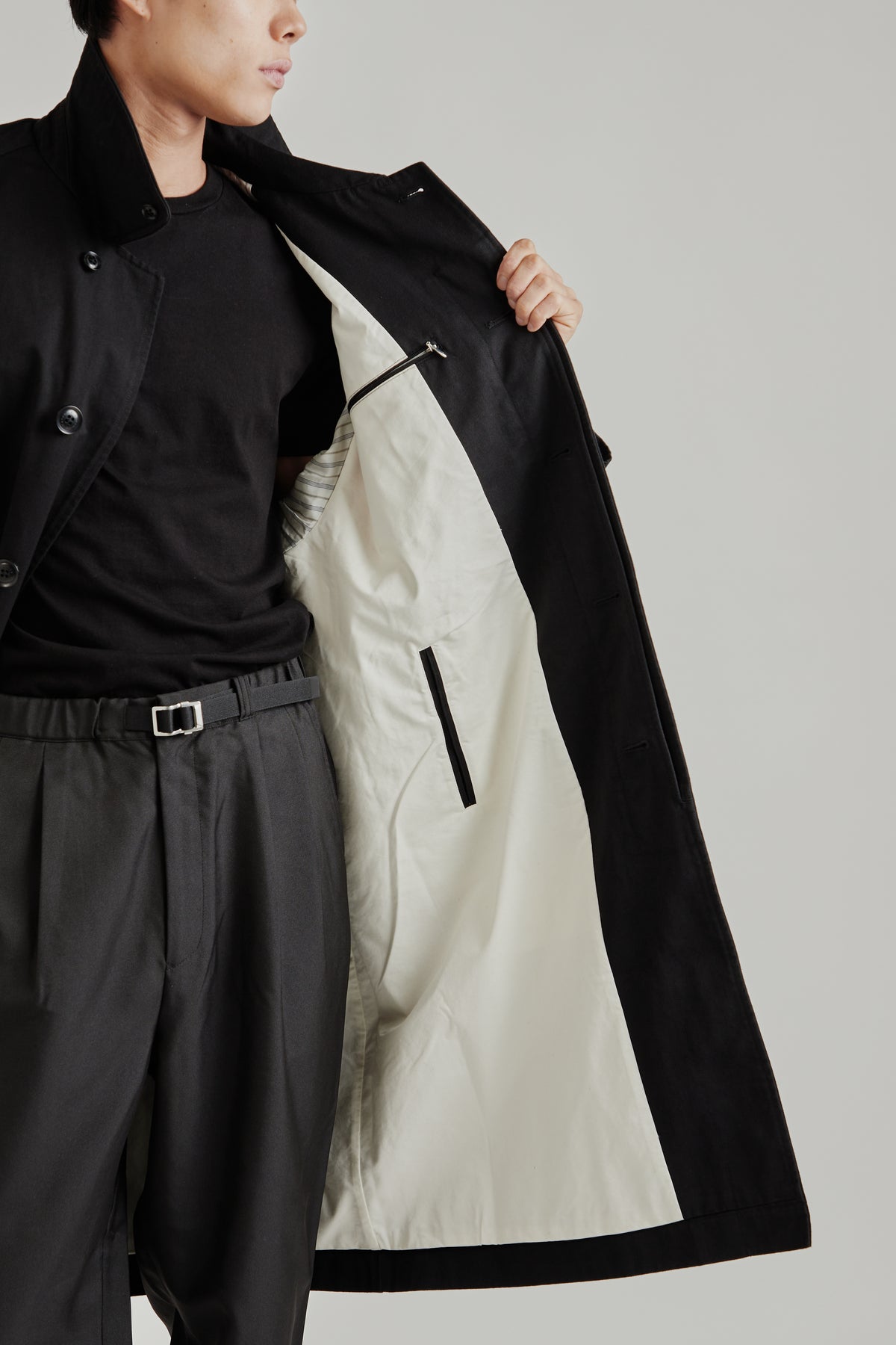Cotton Cordura Windstopper Balmacaan - Black