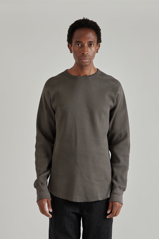 Crew Neck Thermal Sweat - Charcoal