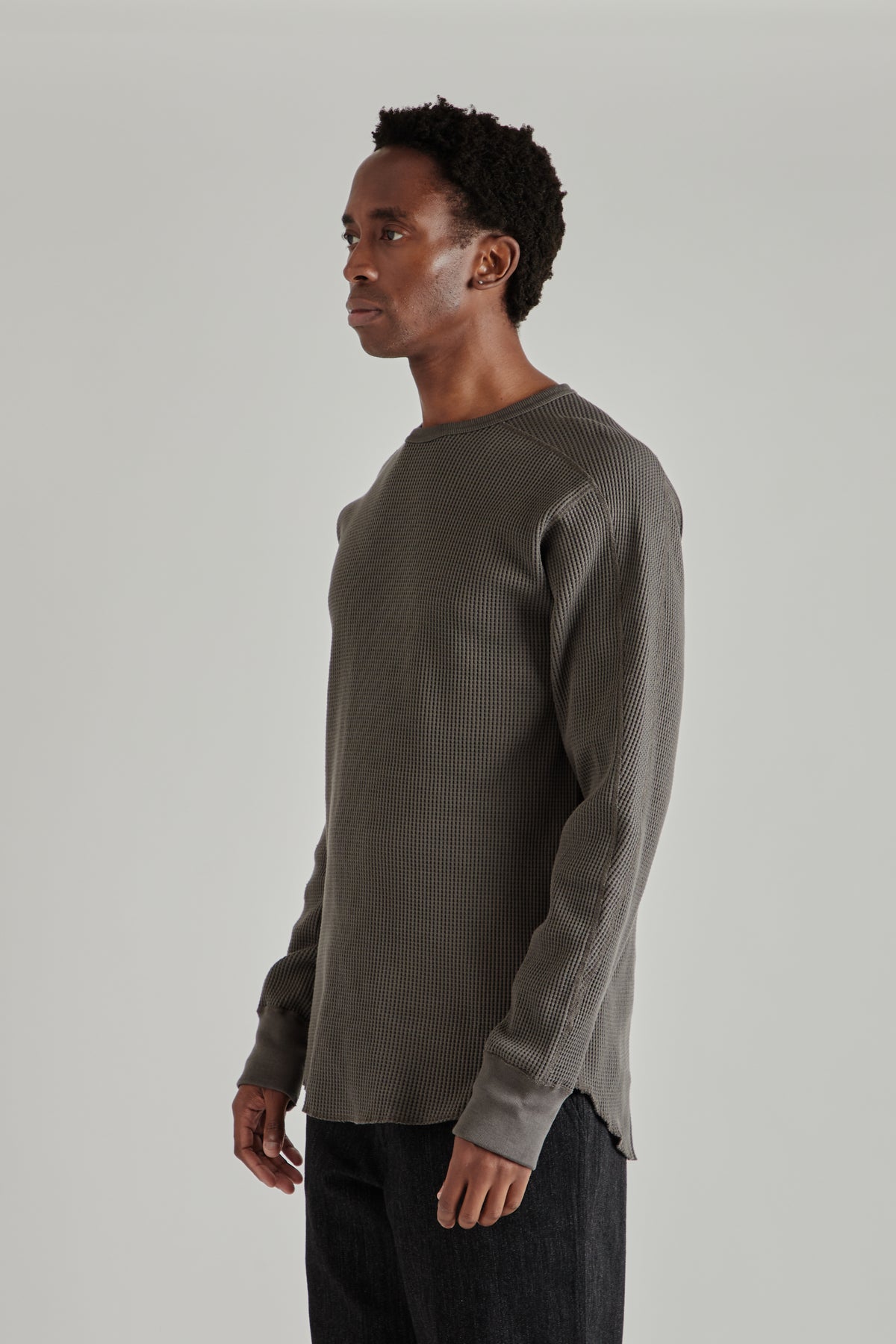 Crew Neck Thermal Sweat - Charcoal