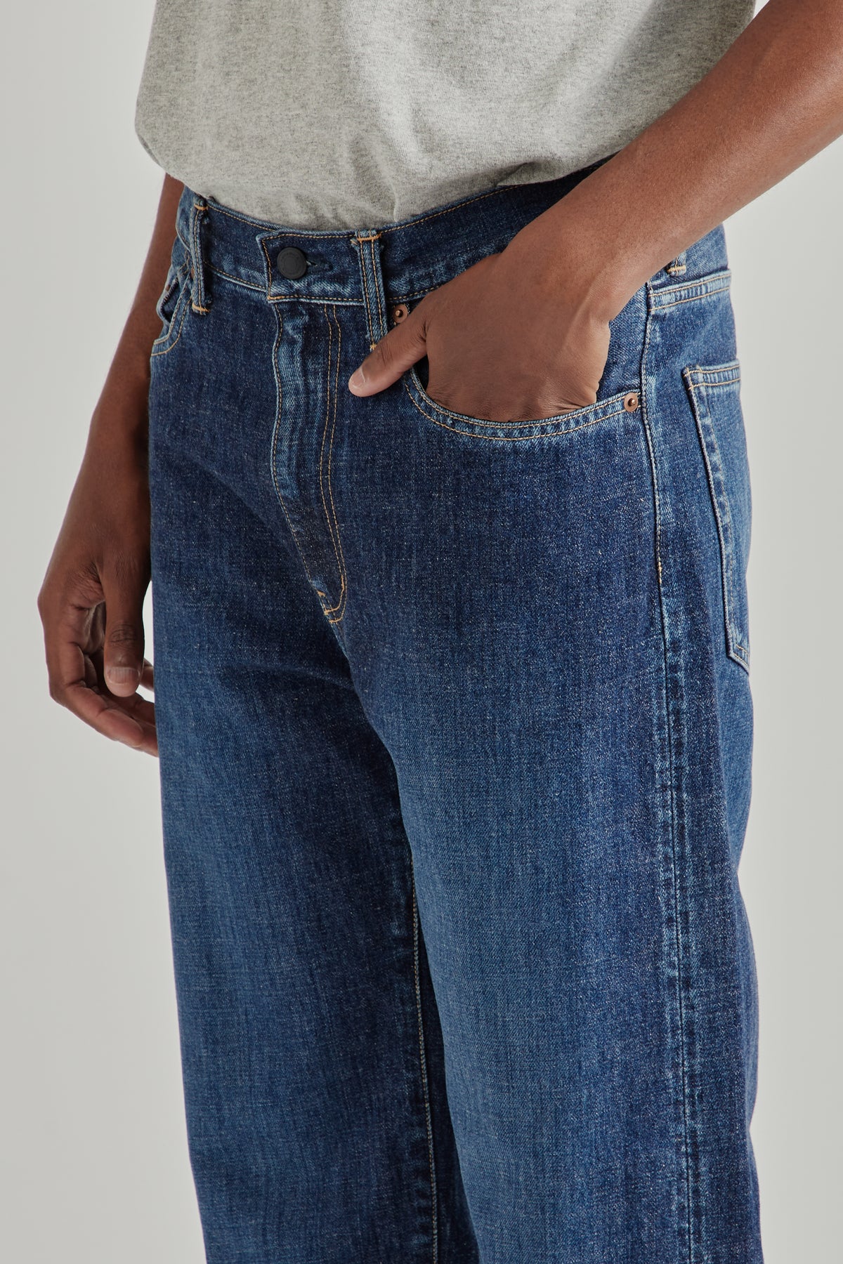 Selvage Denim Straight Pants - Vintage Indigo
