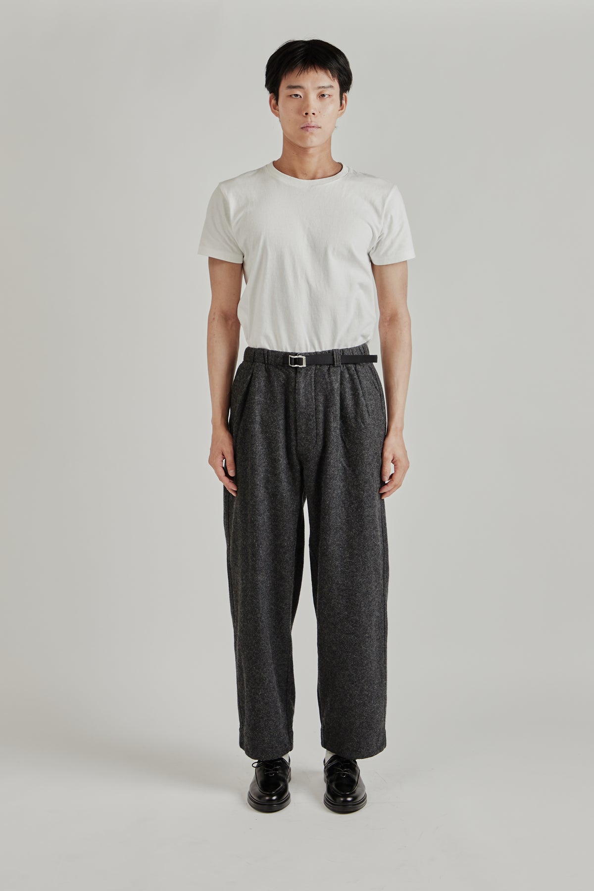 Wool Nylon Melton Pants - Charcoal