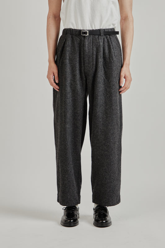 Wool Nylon Melton Pants - Charcoal