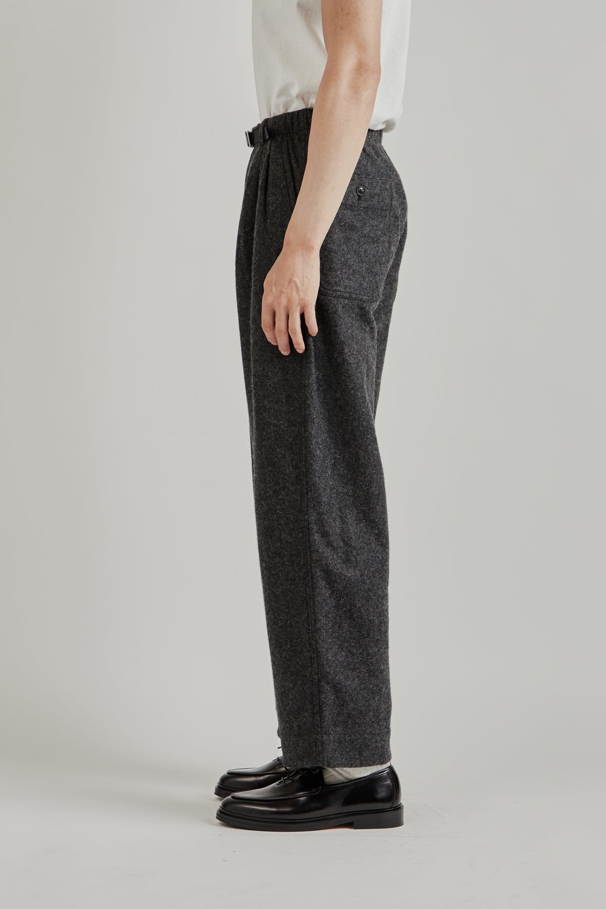 Wool Nylon Melton Pants - Charcoal