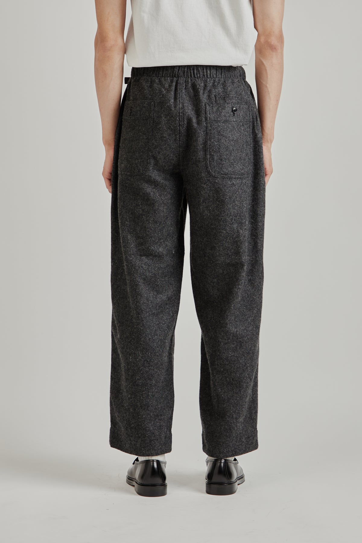 Wool Nylon Melton Pants - Charcoal