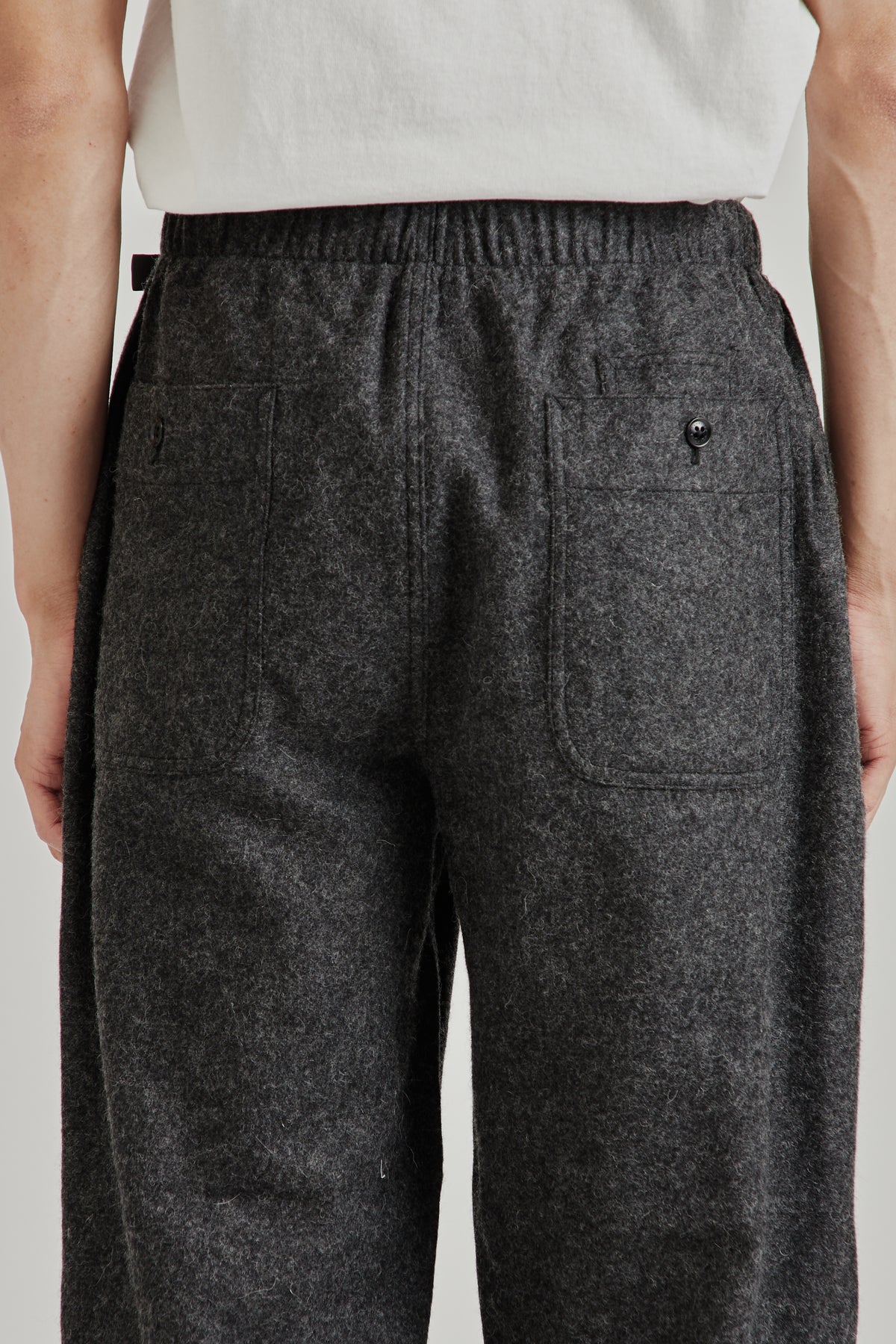 Wool Nylon Melton Pants - Charcoal