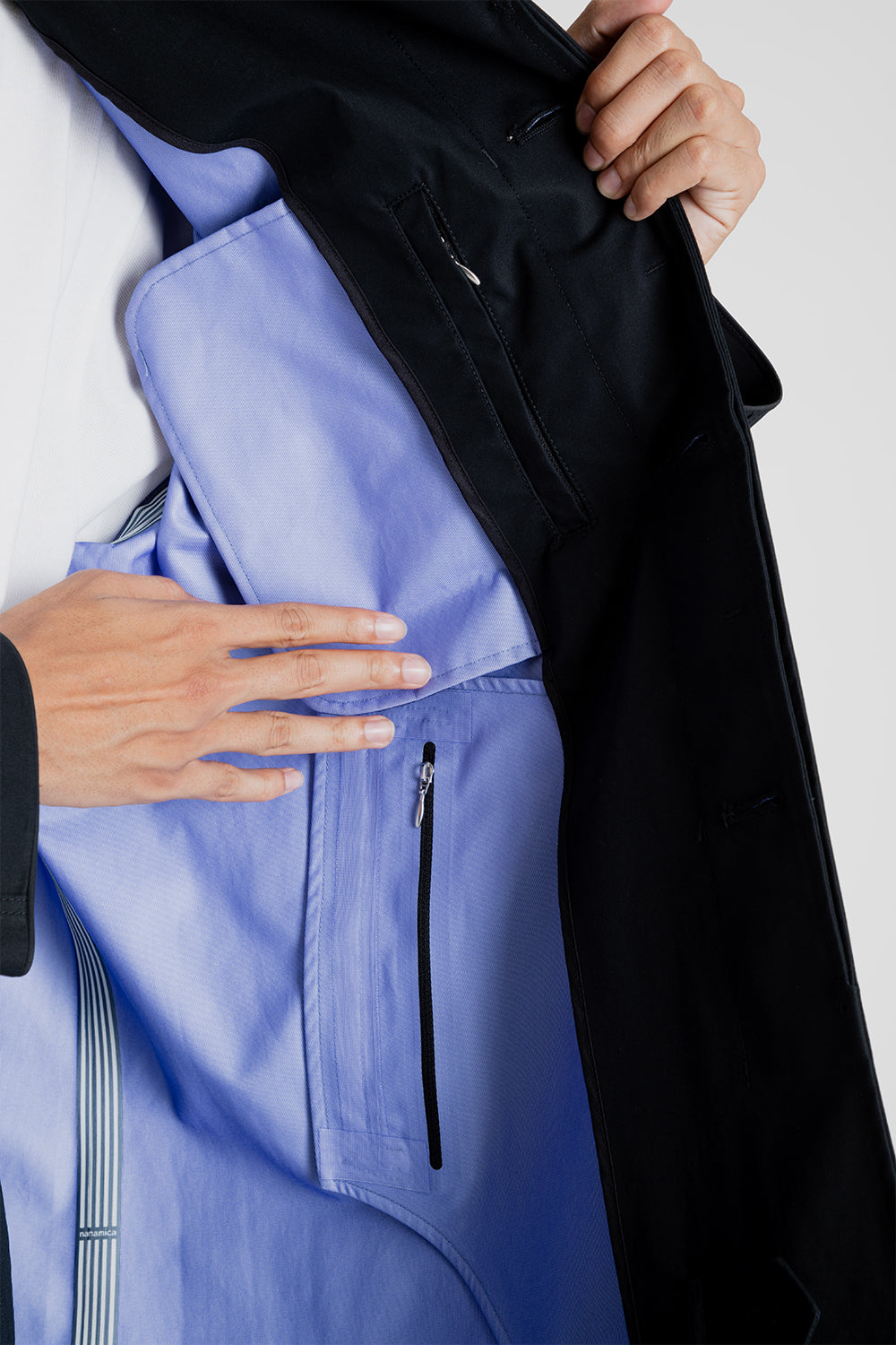 Nanamica Gore-Tex Soutien Collar Coat in Black | Wallace Mercantile Sh