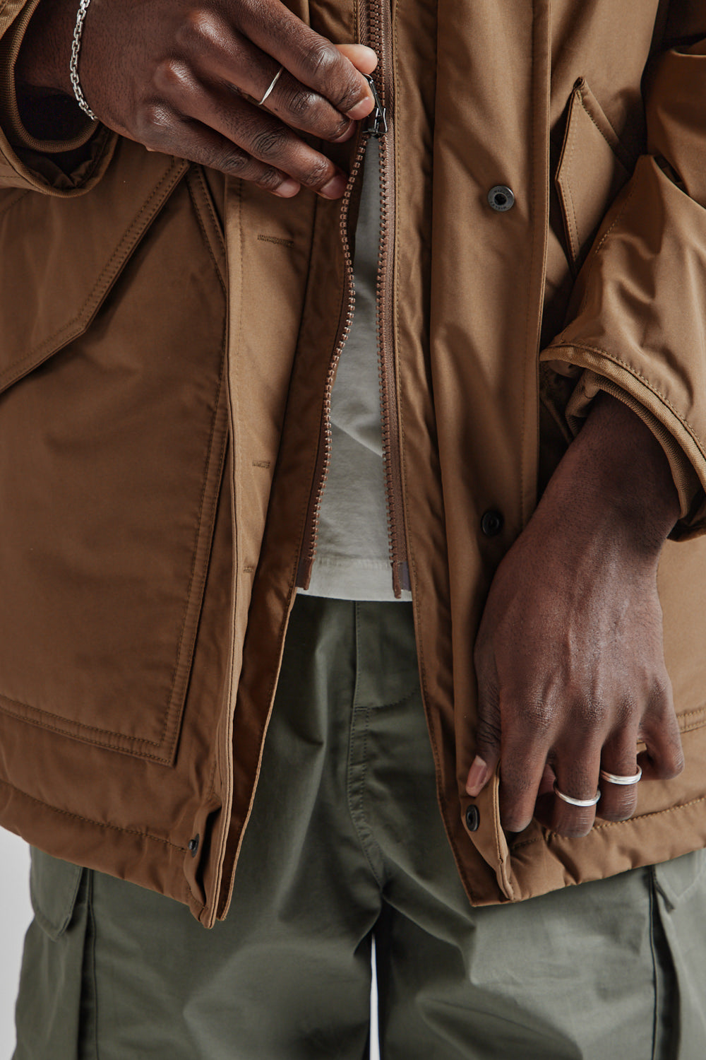 Nanamica Gore Tex Down Coat Wet Sand 012