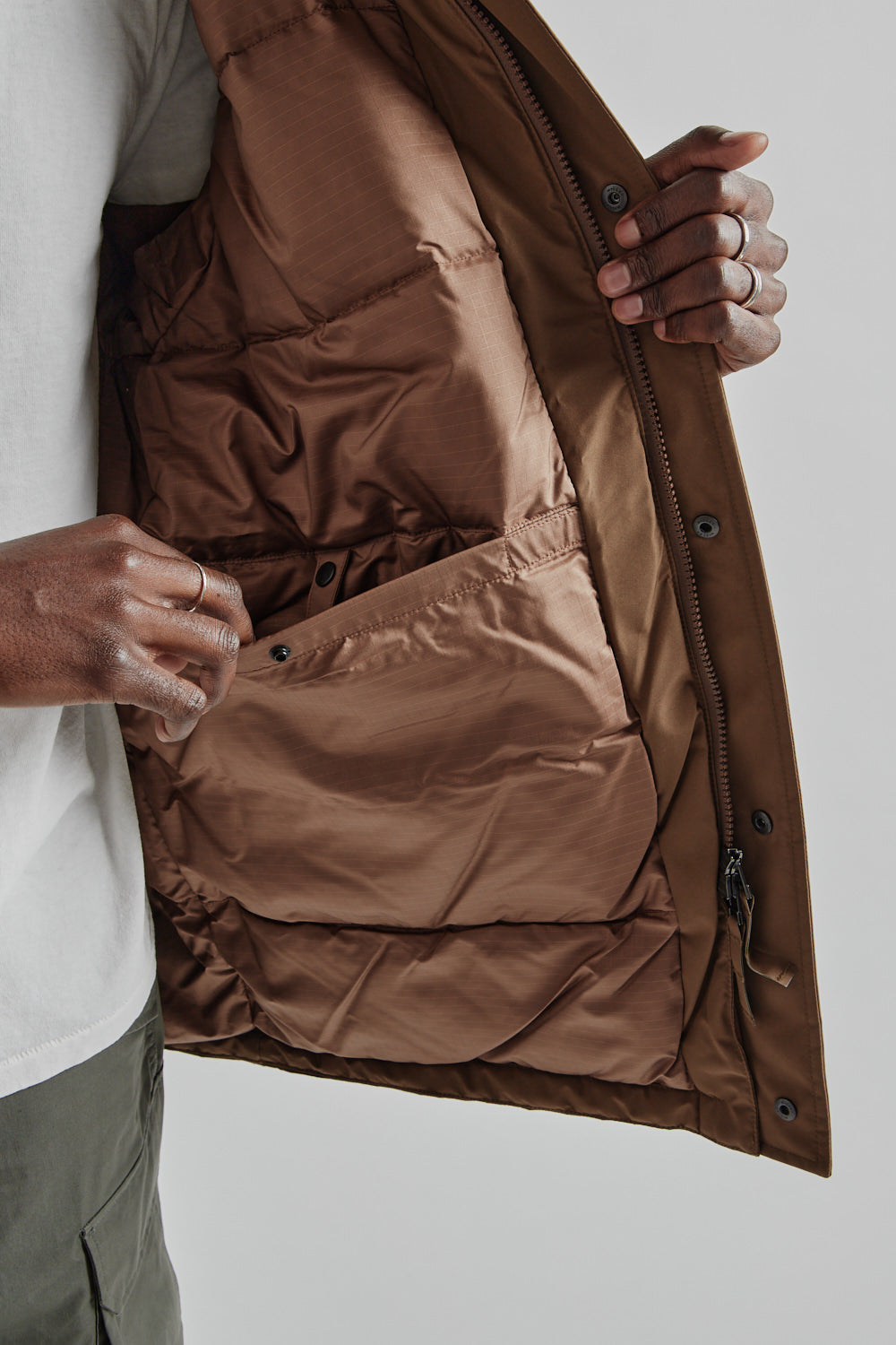 Nanamica Gore Tex Down Coat Wet Sand 013