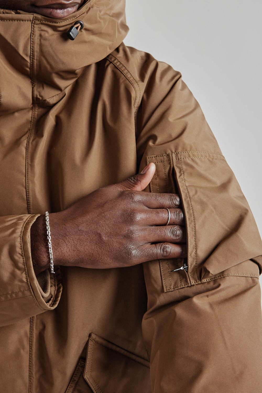 Nanamica Gore Tex Down Coat Wet Sand 09