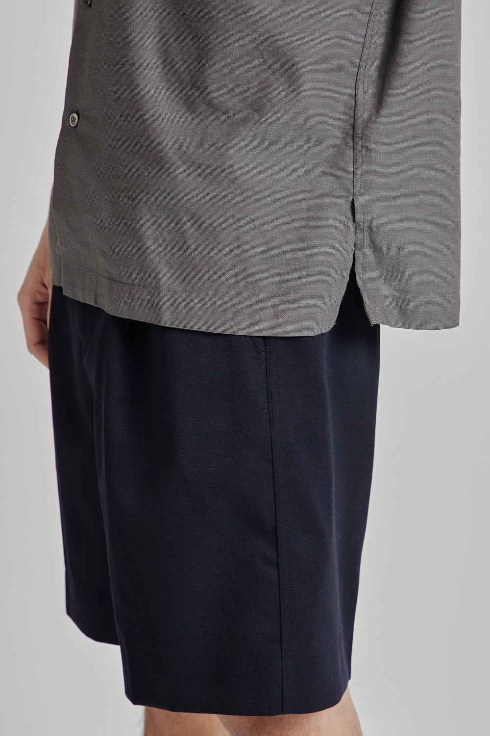 Nanamica Open Collar Panama Shirt SS Shirt Gray 10