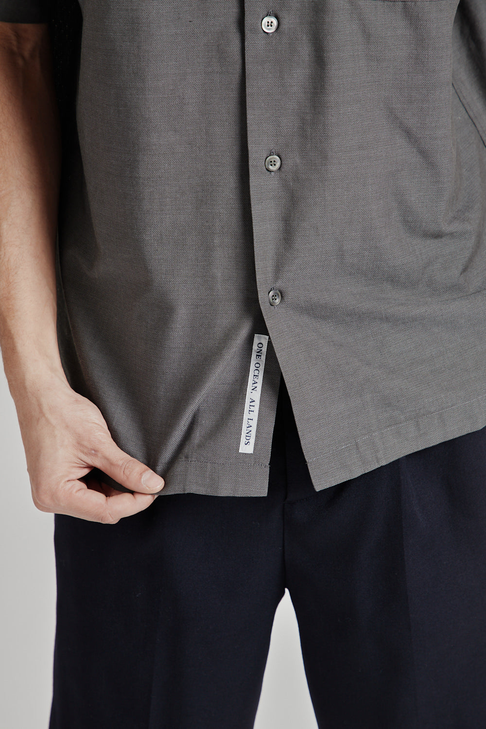 Nanamica Open Collar Panama Shirt SS Shirt Gray 9