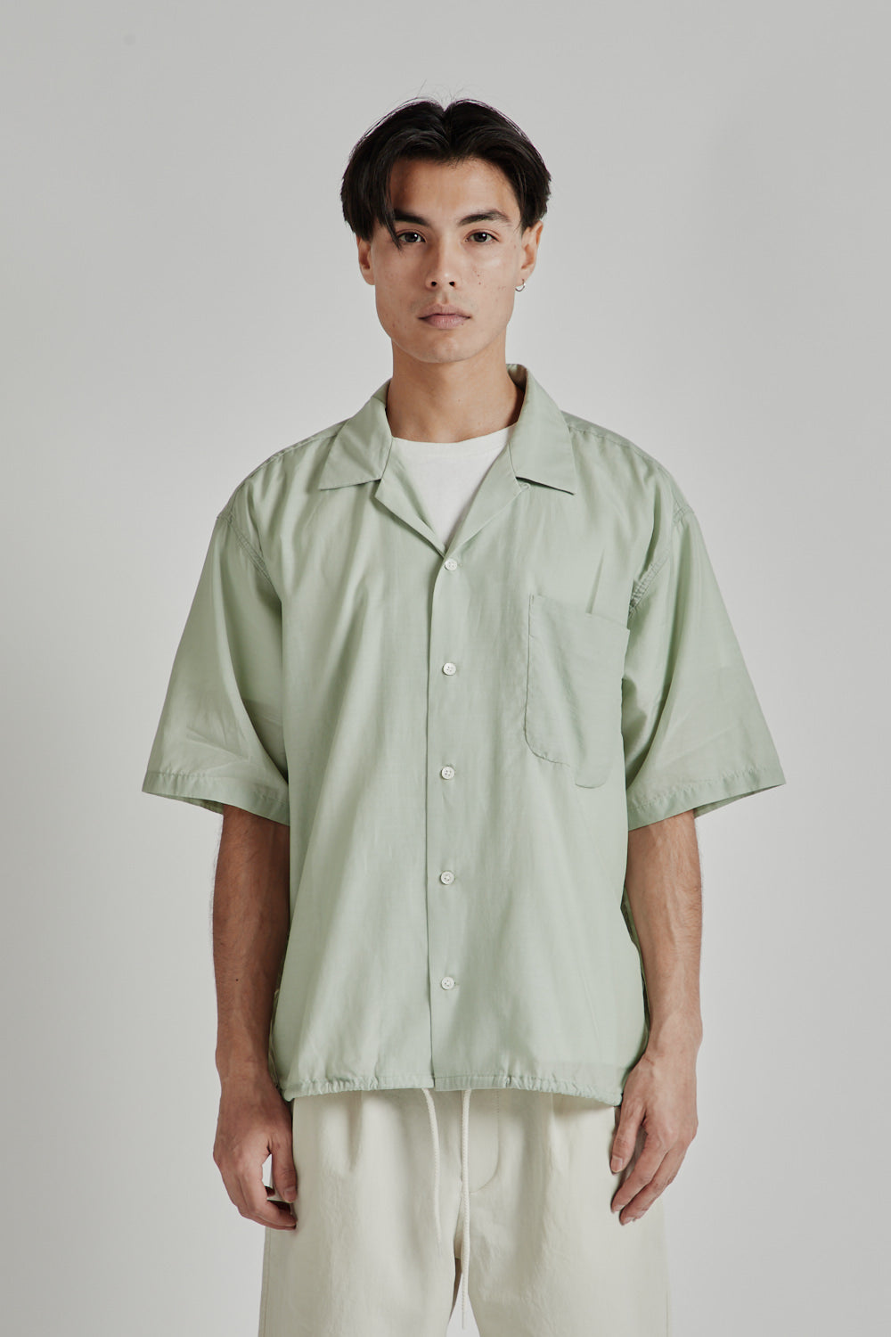 Nanamica Open Collar S/S Shirt - Coral Green | Wallace Mercantile Shop