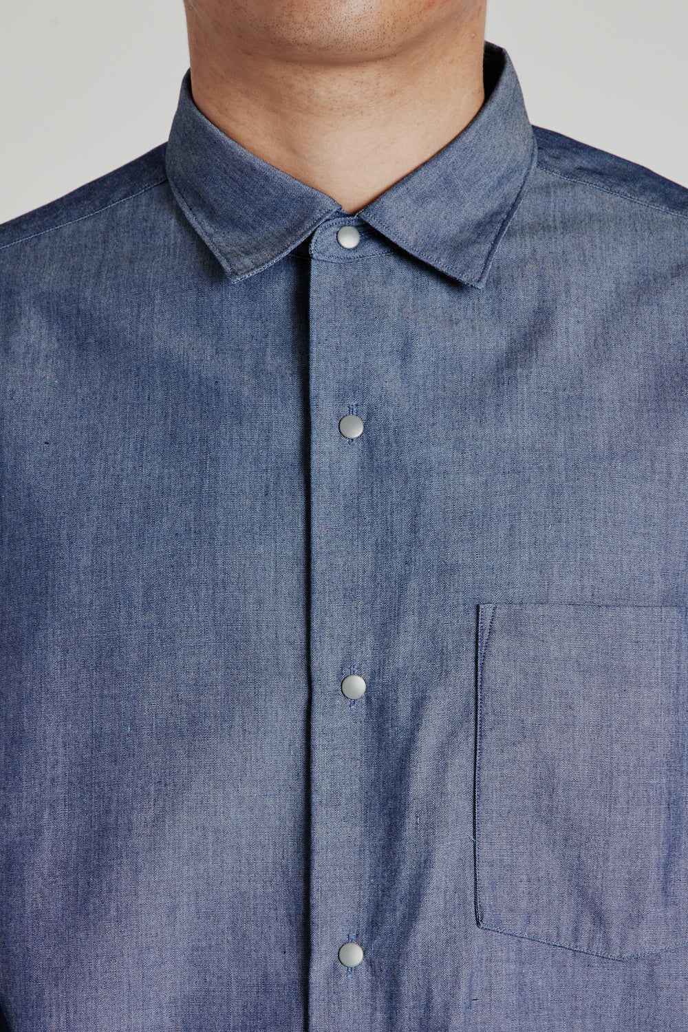 Regular Collar Chambray Shirt - Indigo