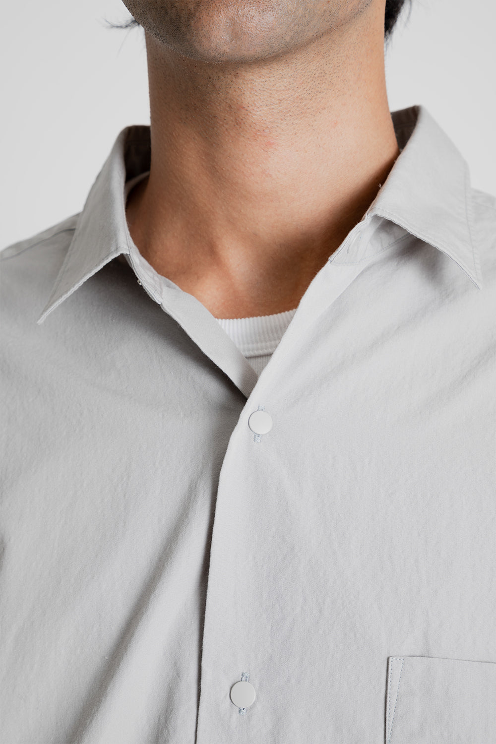 Nanamica Regular Collar Wind Shirt in Light Gray