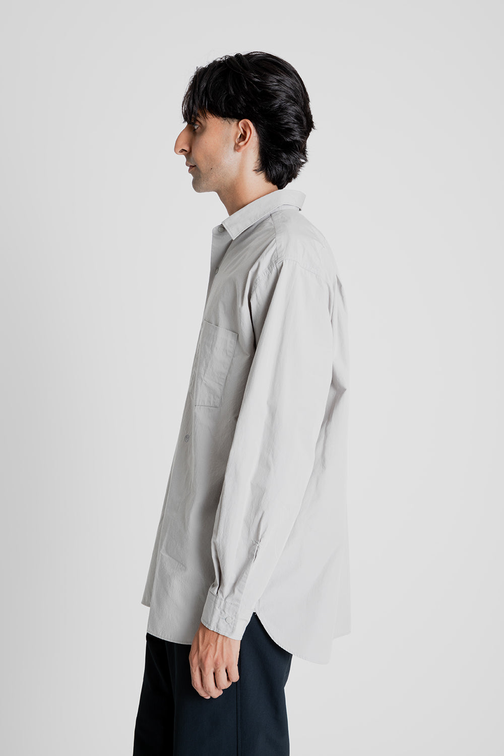 Nanamica Regular Collar Wind Shirt in Light Gray