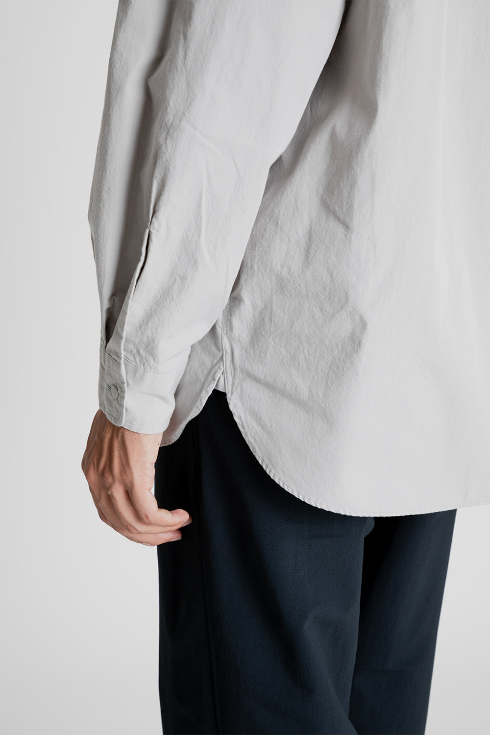 Nanamica Regular Collar Wind Shirt in Light Gray