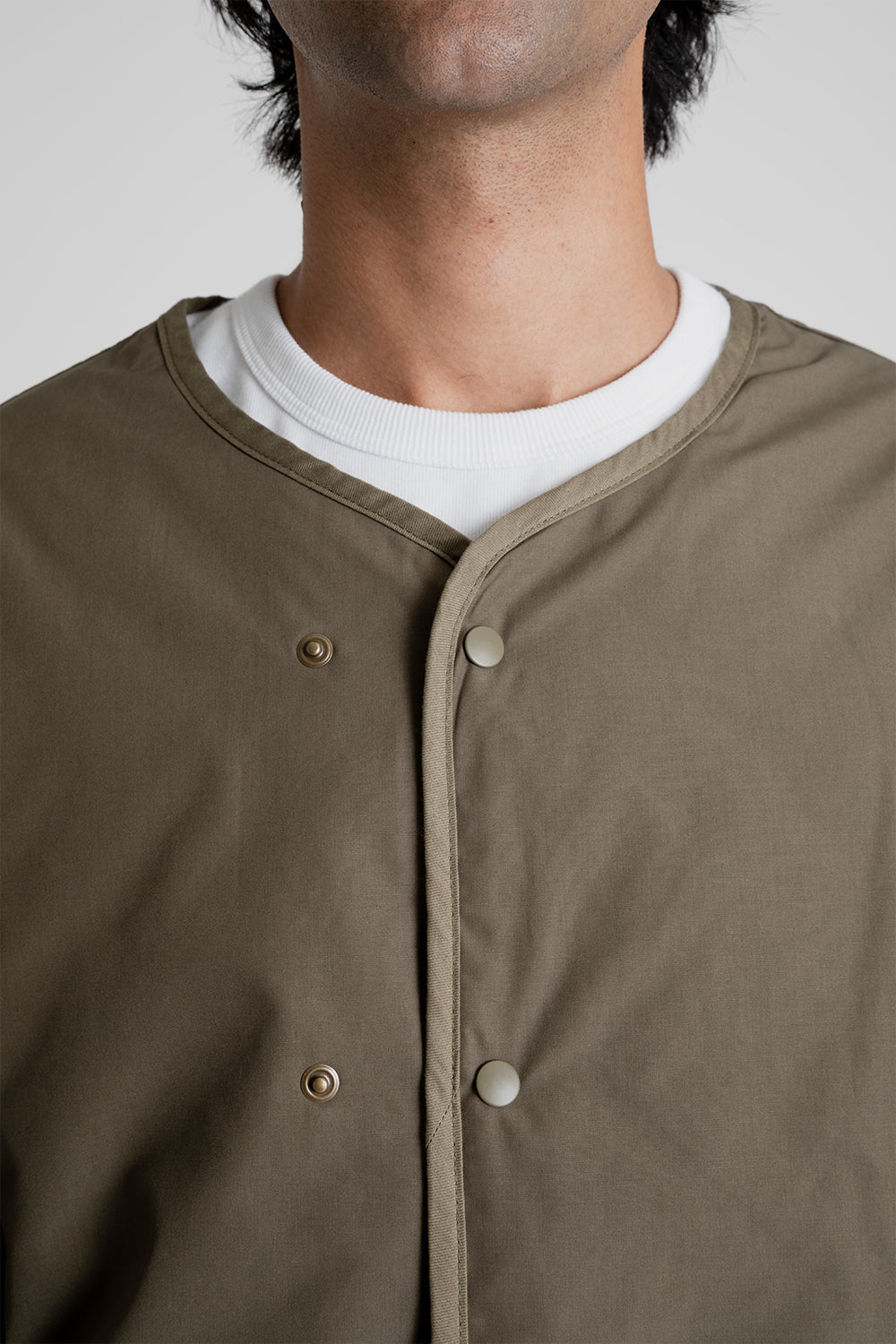 Nanamica Reversible Down Cardigan in Khaki Beige | Wallace Mercantile