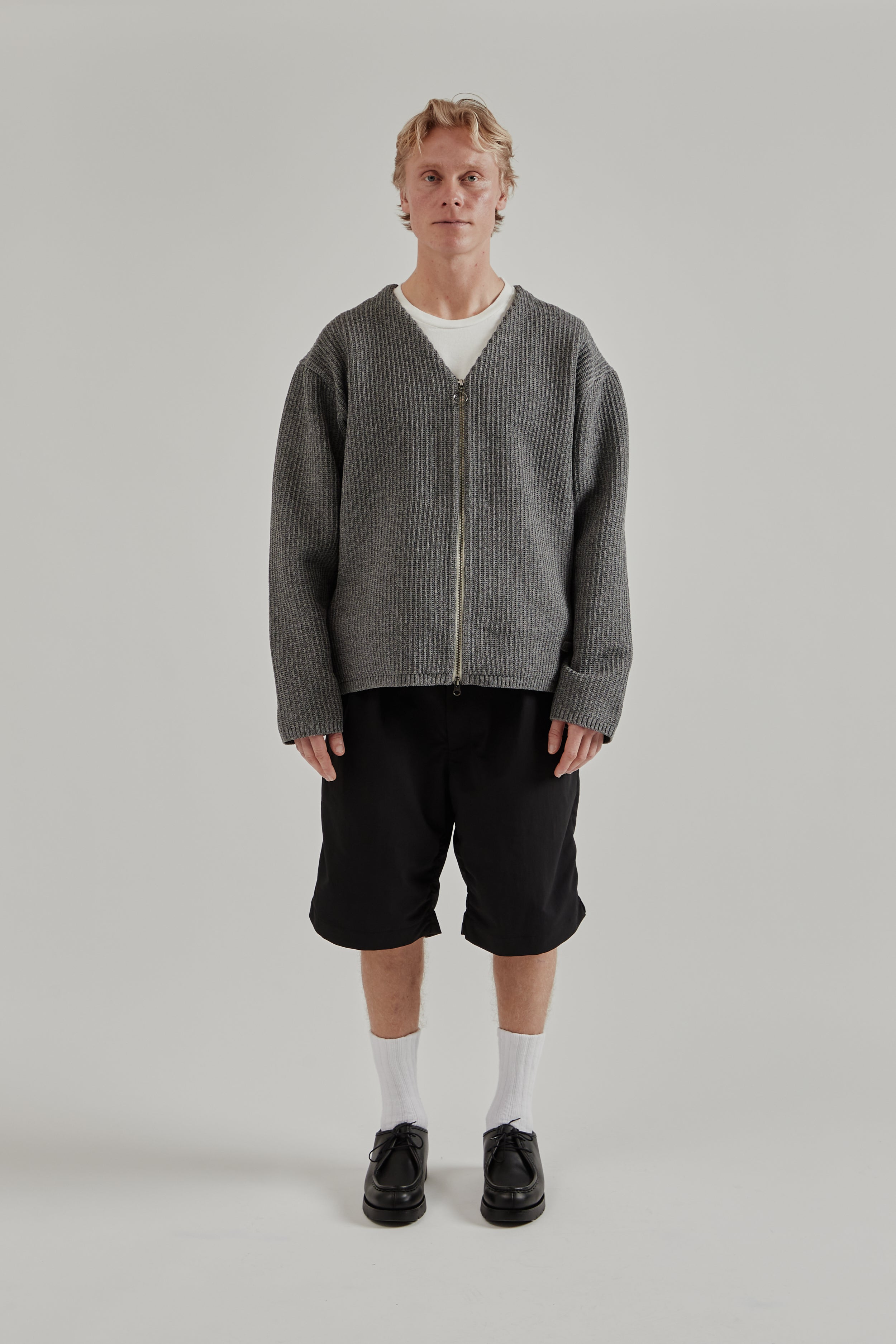 Nanamica 5G Zip Cardigan - Heather Gray | Wallace Mercantile Shop