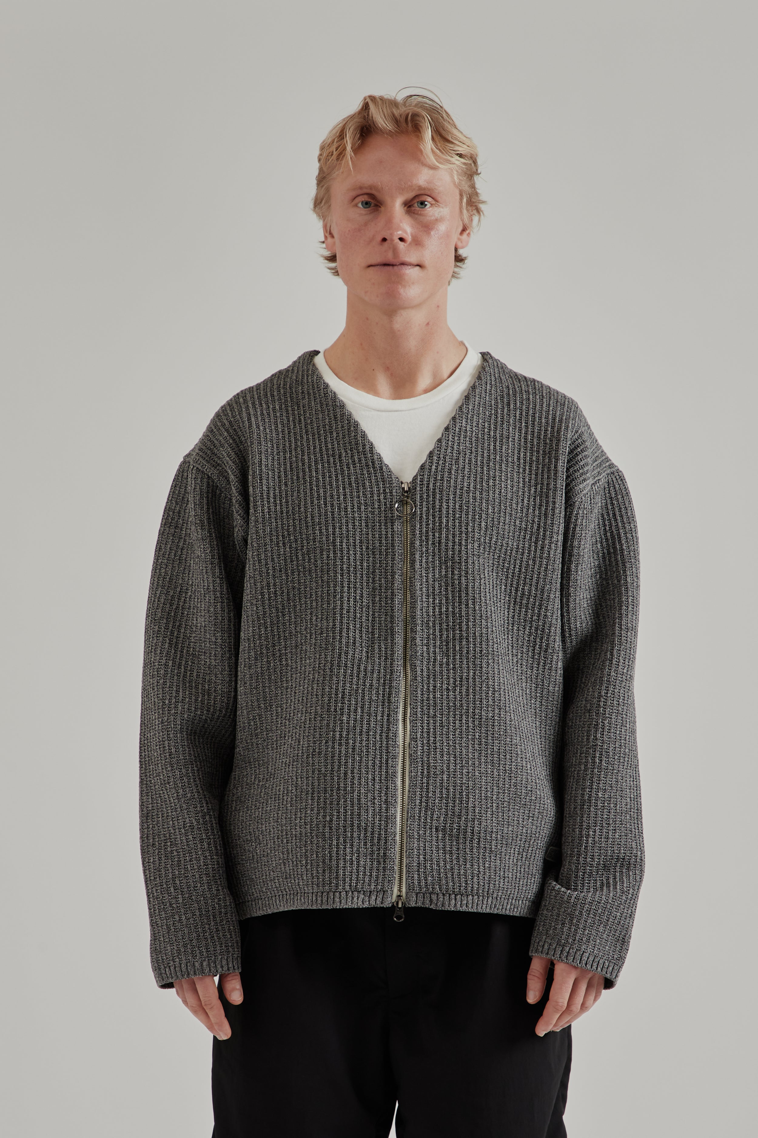 Nanamica 5G Zip Cardigan - Heather Gray | Wallace Mercantile Shop
